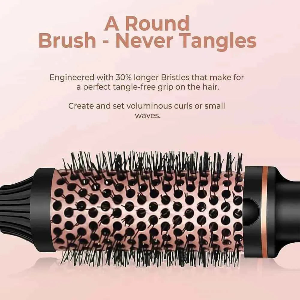 Professional Thermal Hair Brush 3 in 1: Curls, Straightens and Volumizes with Negative Ion Technology