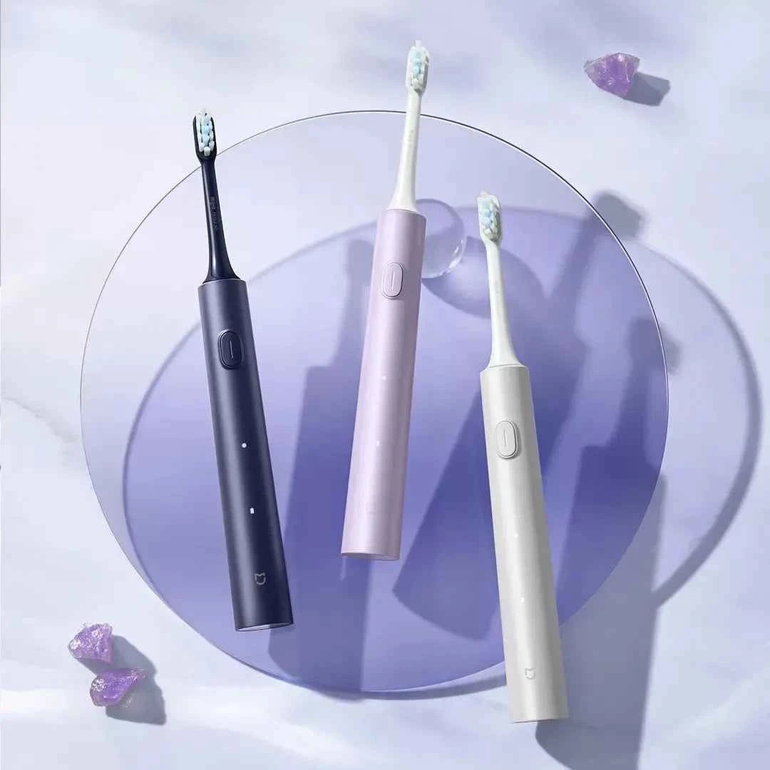 XIAOMI MIJIA T302 Sonic Electric Toothbrush, 4 Brush Heads, IPX8 Waterproof, 360° Wireless Charging, 4 Cleaning Modes, 3 Colors Available