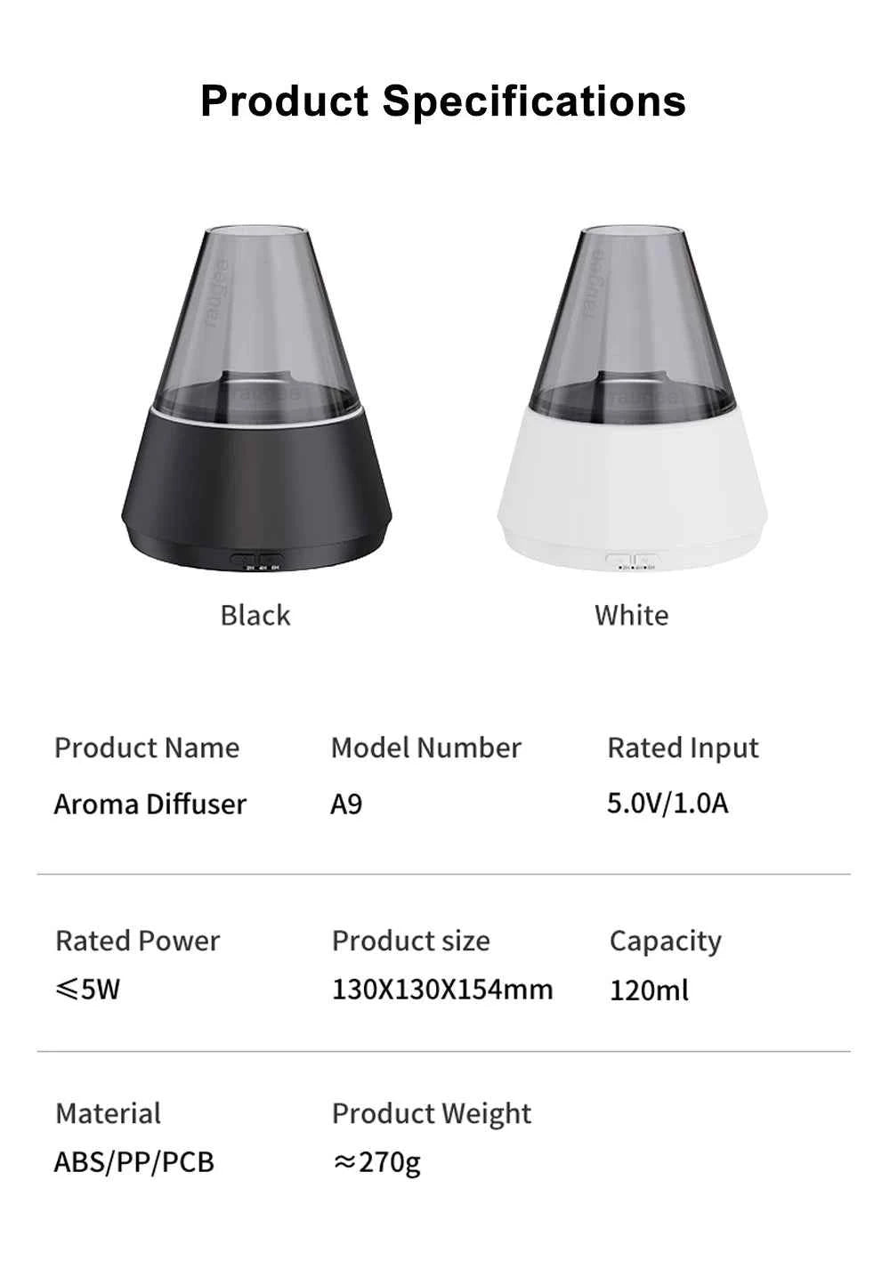 Air Humidifier Aroma Essential Oil Diffuser with Colorful Flame Night Light, USB Mini Fragrance Humidifier for Home and Room