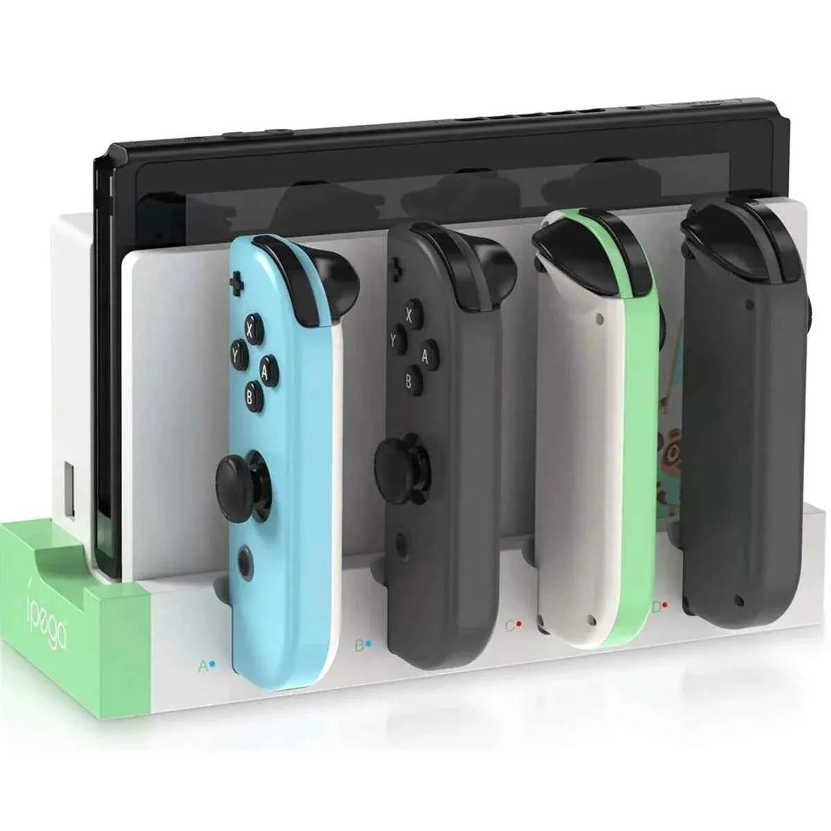 IPEGA Joycon Charger PG-9186 Dock Station for Nintendo Switch & OLED | Charges 4 Controllers Simultaneously | Compact & LED Status Display
#Color=Green,Verde