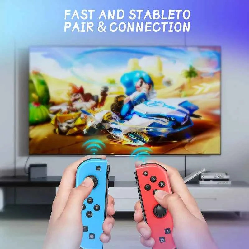 NS Joycons Controller Bluetooth Wireless Gamepad for Switch, Vibration, Turbo, Wake-Up, Gaming Handle & Joystick Control
