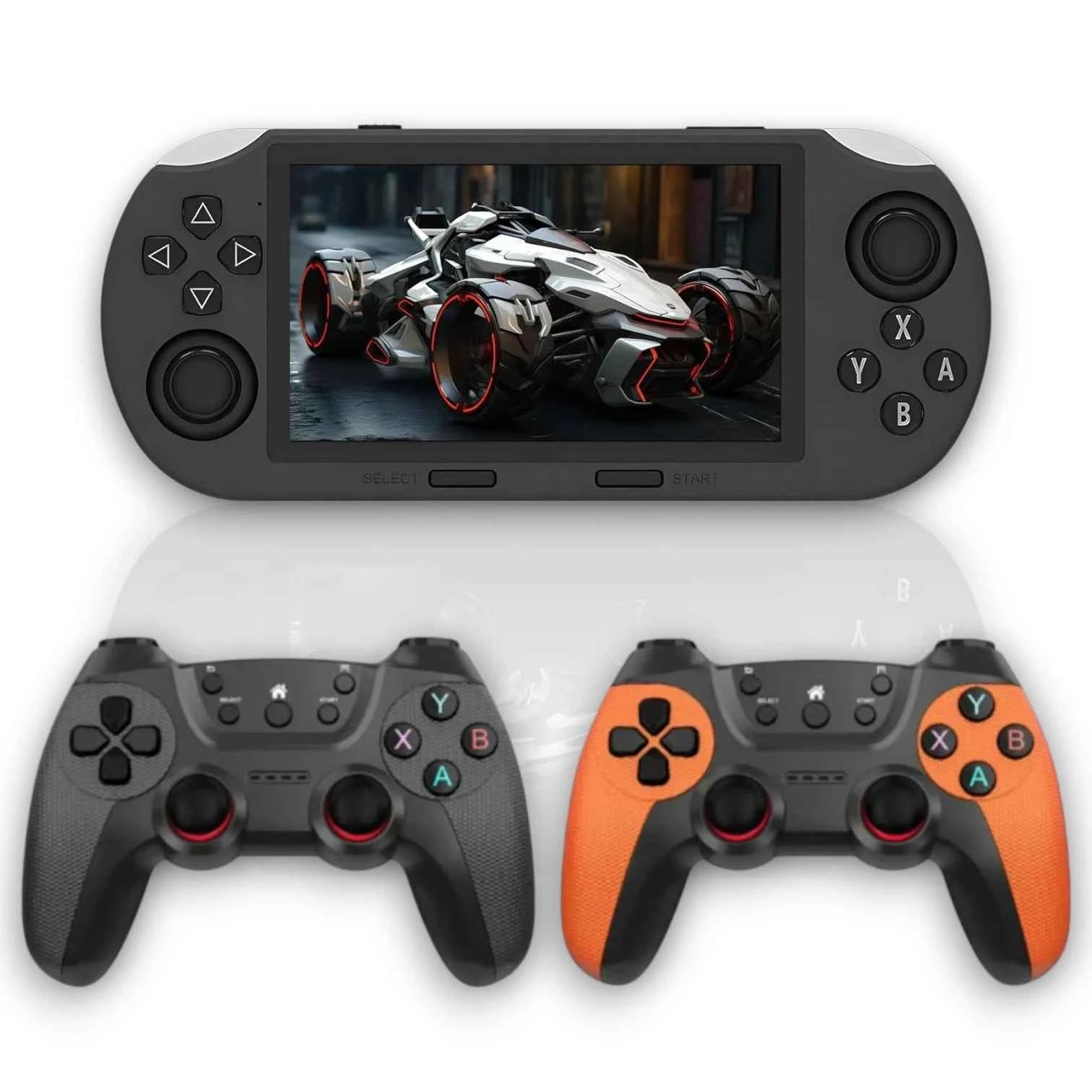 SF3000 Retro Handheld Console 64GB 20000+ Games 2 Rechargeable Wireless Controllers 4.5 Inch IPS HD Screen