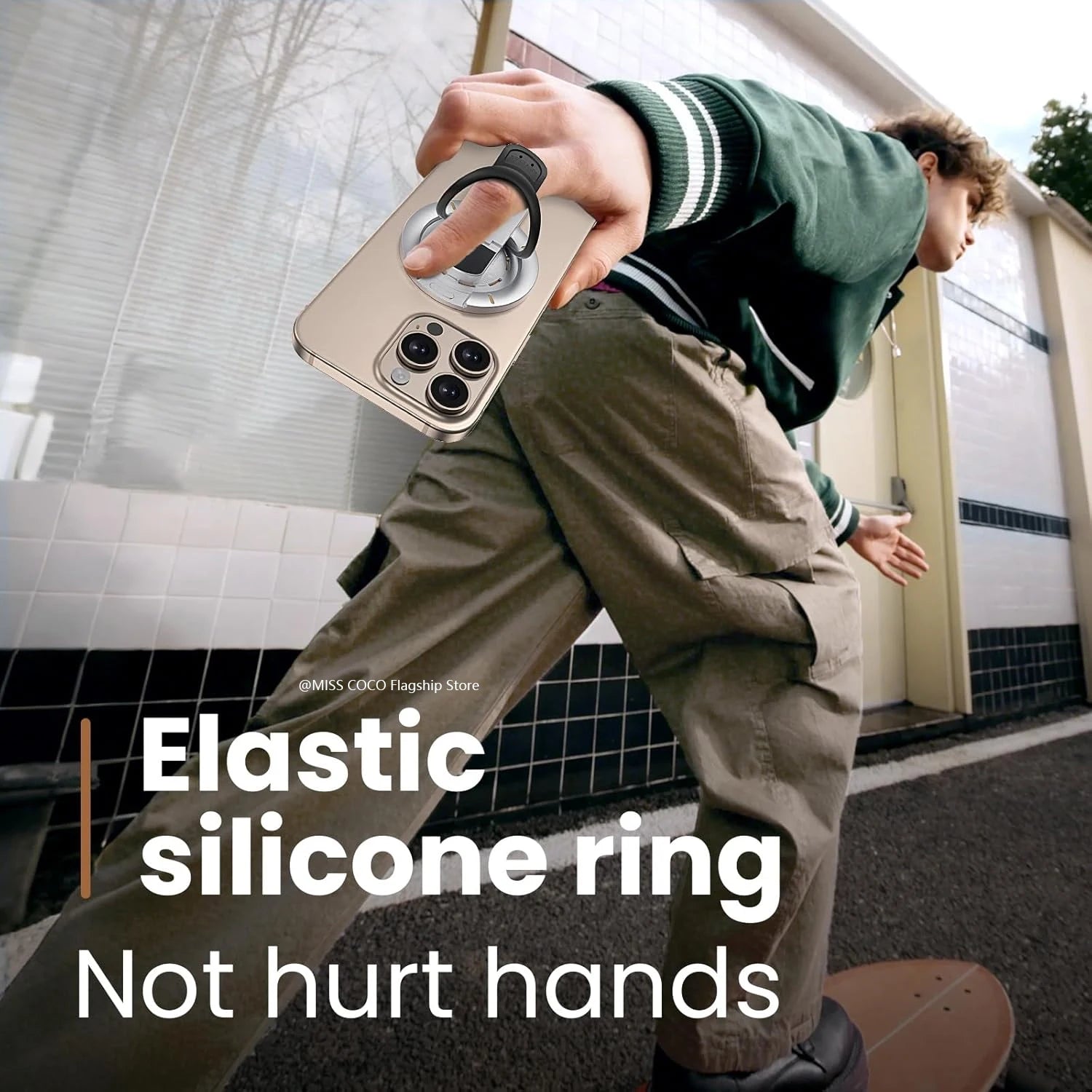 MagSafe Grip Stand 3-in-1 Magnetic Ring Holder & Double-Sided Phone Stand for iPhone 17/16/15/14/13/12 and Android with MagSafe Cases