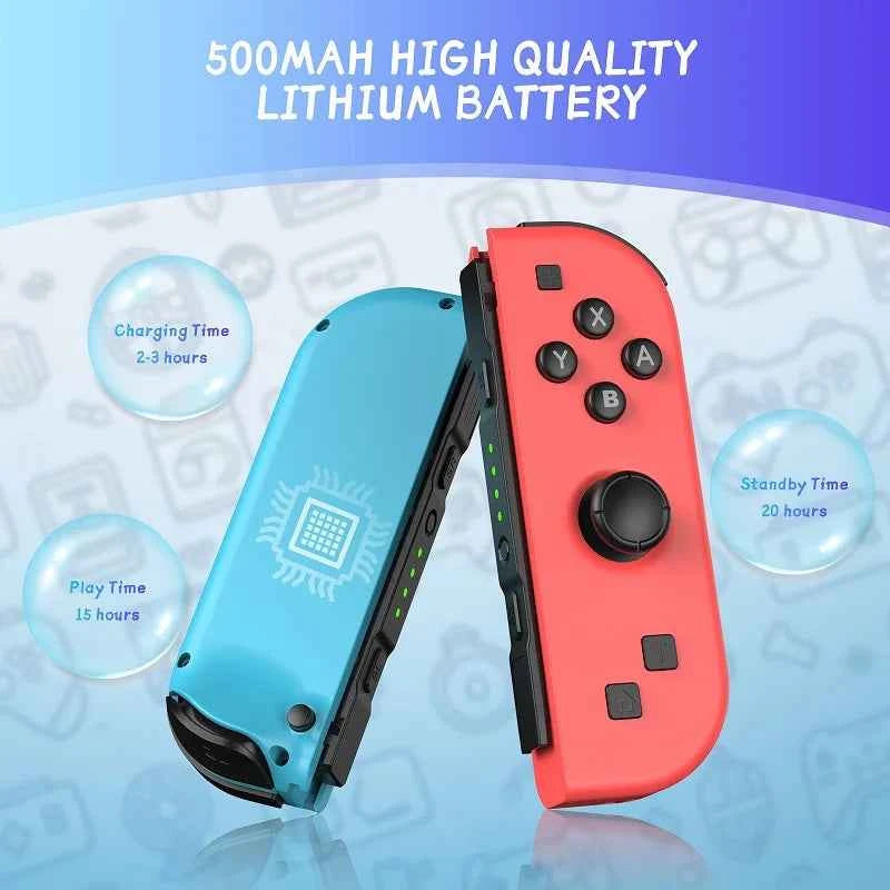 NS Joycons Controller Bluetooth Wireless Gamepad for Switch, Vibration, Turbo, Wake-Up, Gaming Handle & Joystick Control