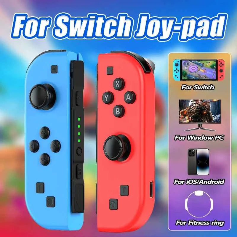 NS Joycons Controller Bluetooth Wireless Gamepad for Switch, Vibration, Turbo, Wake-Up, Gaming Handle & Joystick Control