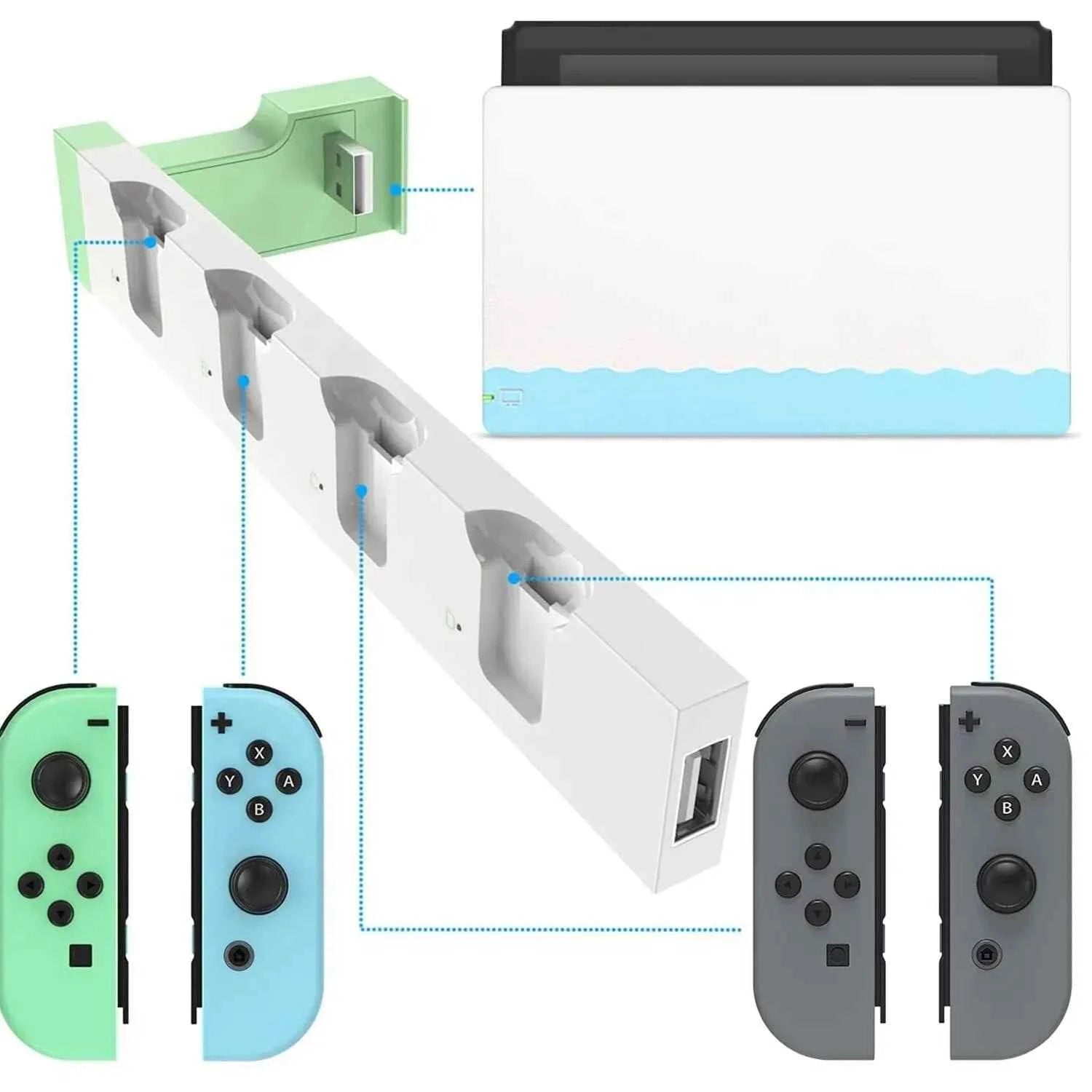 IPEGA Joycon Charger PG-9186 Dock Station for Nintendo Switch & OLED | Charges 4 Controllers Simultaneously | Compact & LED Status Display