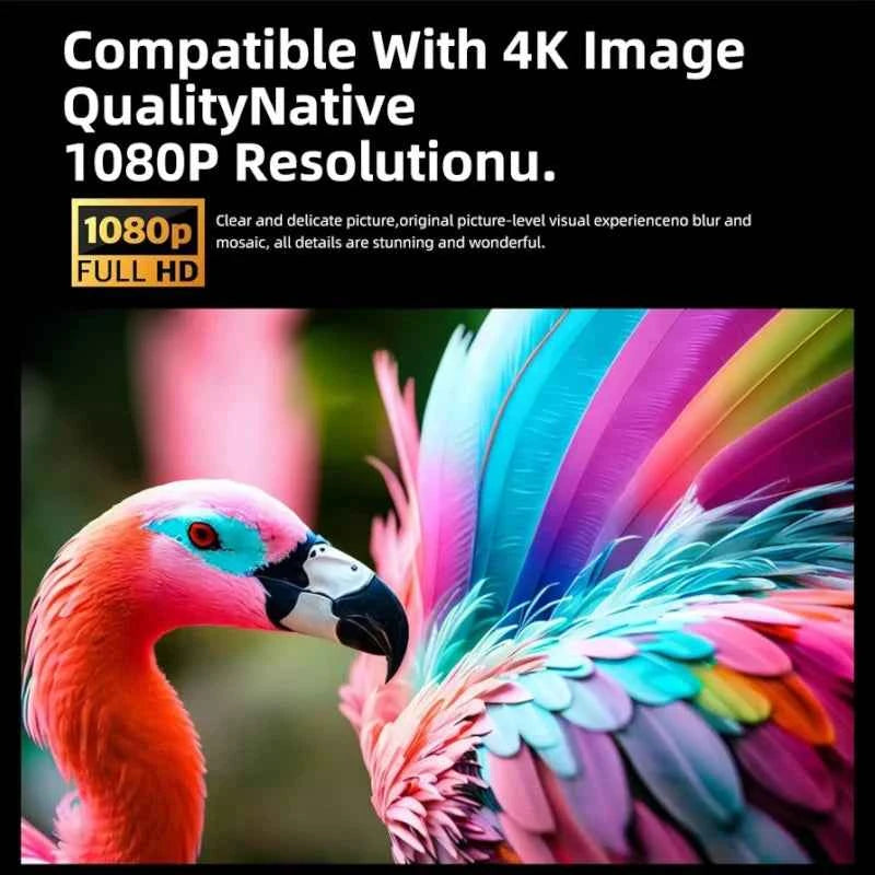 Projector T60 Pro Full HD 4K Support LED LCD, Android System, Auto Focus, Home Theater