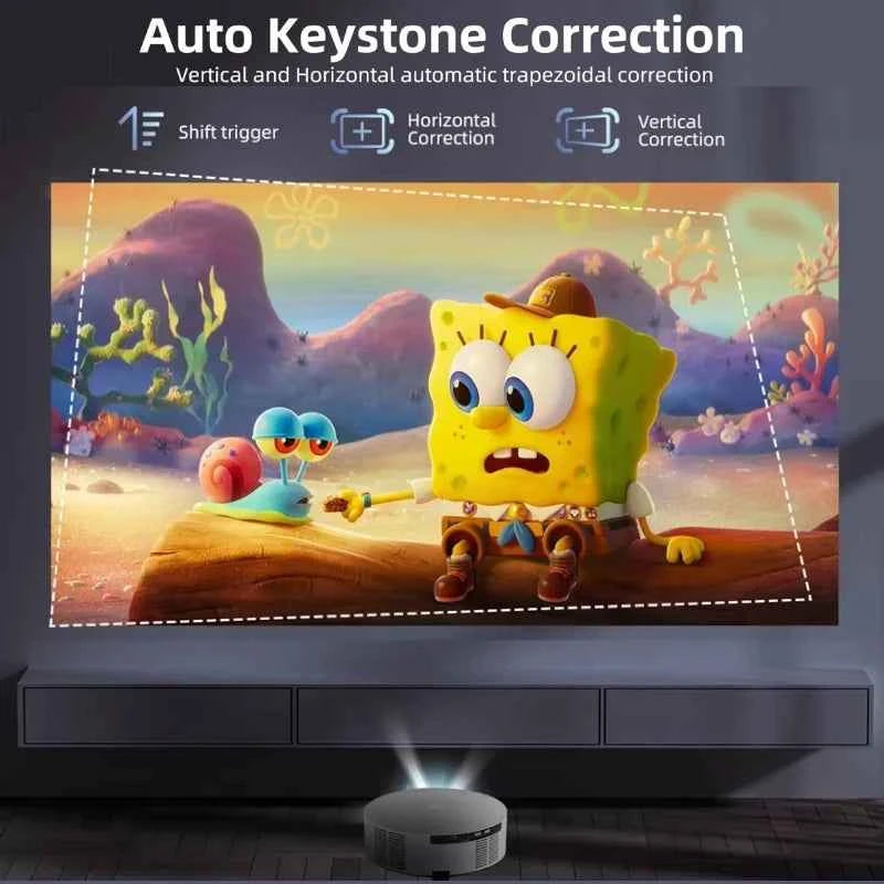 Projector T60 Pro Full HD 4K Support LED LCD, Android System, Auto Focus, Home Theater