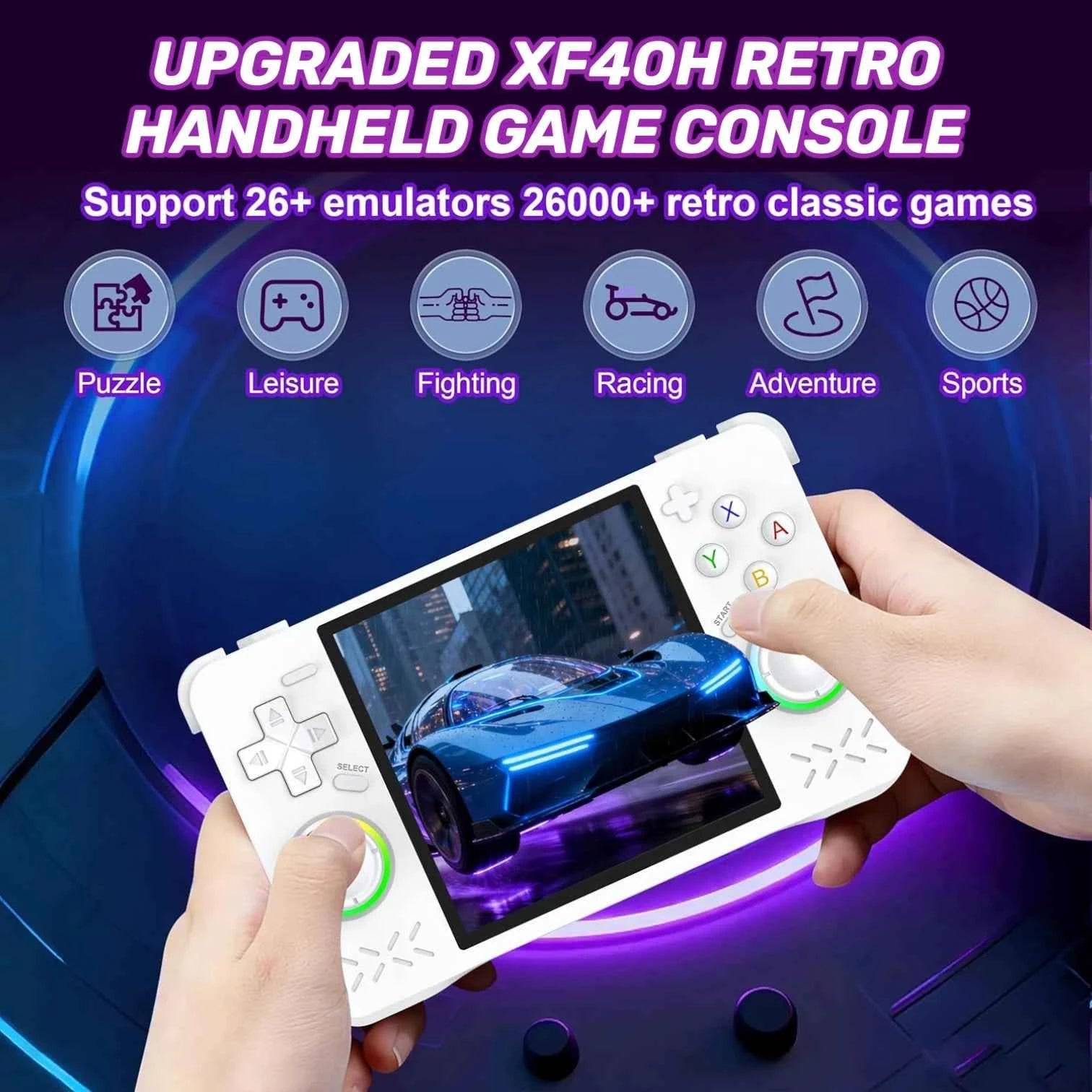 XF40H Handheld Console 4 Inch IPS HD Screen WiFi Open Source Retro Gaming System