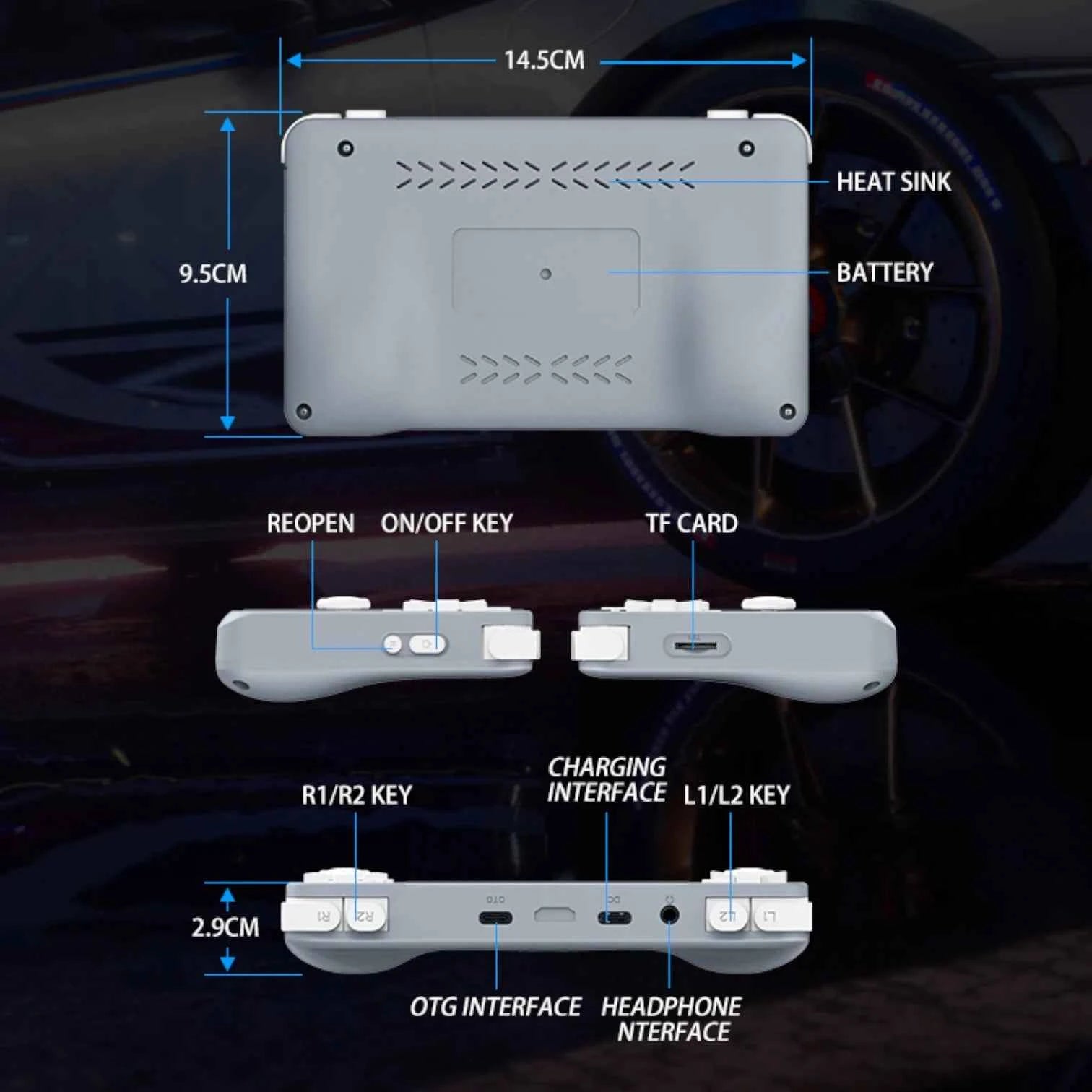 XF40H Handheld Console 4 Inch IPS HD Screen WiFi Open Source Retro Gaming System