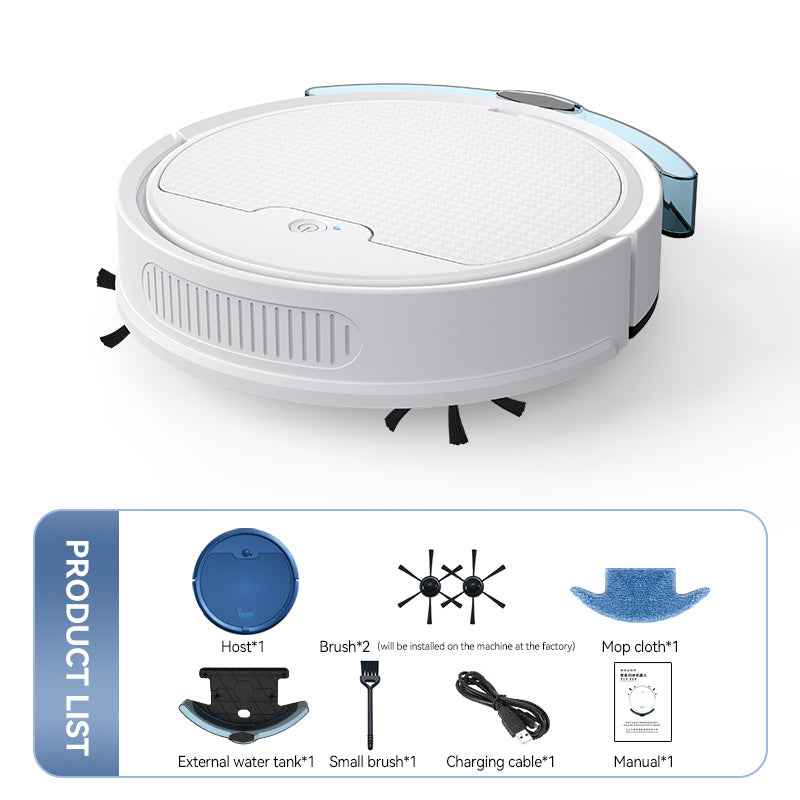Smart Cleaning Robot Large Water Tank, Remote App Control, Planned Cleaning Path, Quiet Operation, 2000Pa Powerful Suction
#Color=White,Bianco