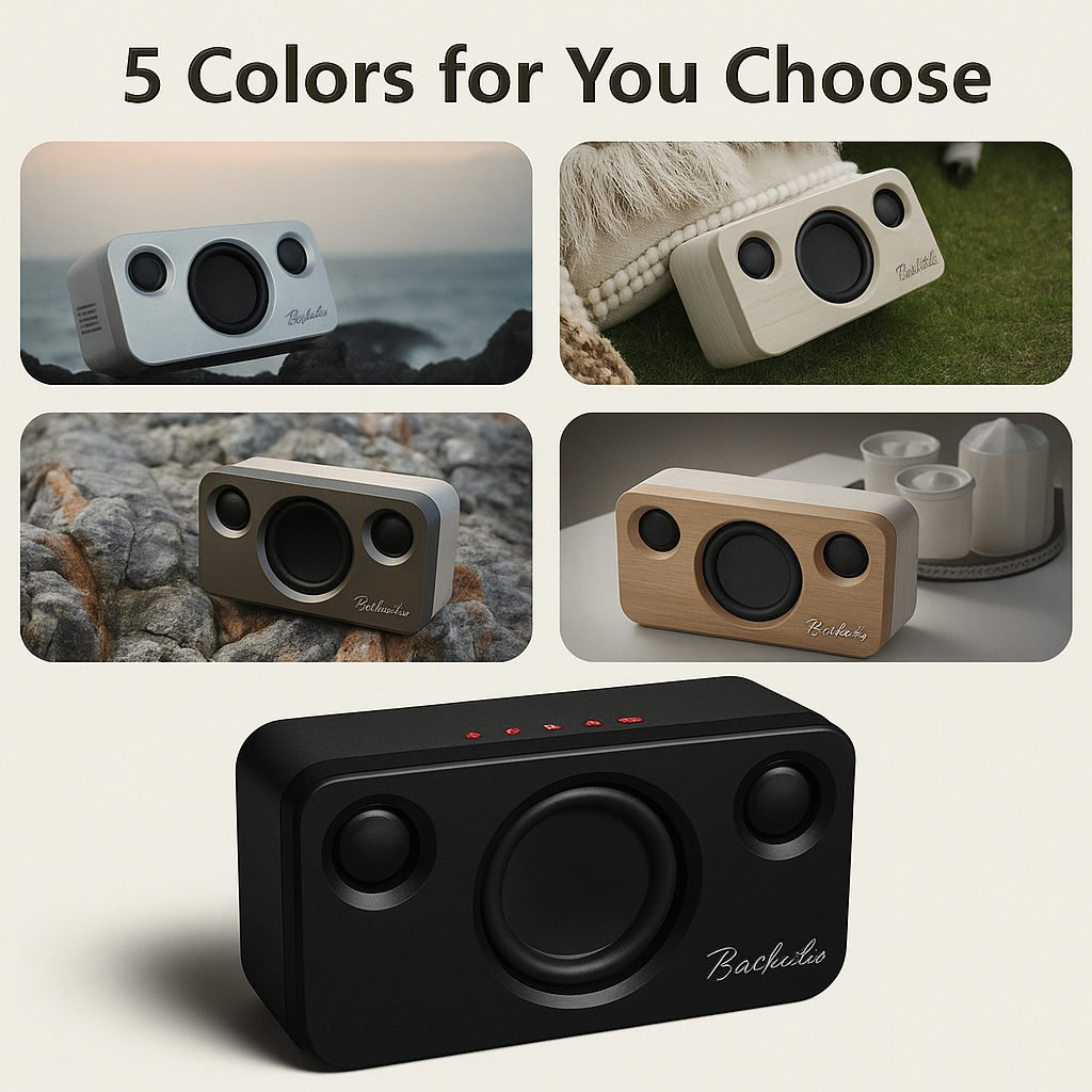 Altoparlante per ufficio domestico – Sistema audio portatile Golden Sound da scaffale in legno BT5.4 da 30 W