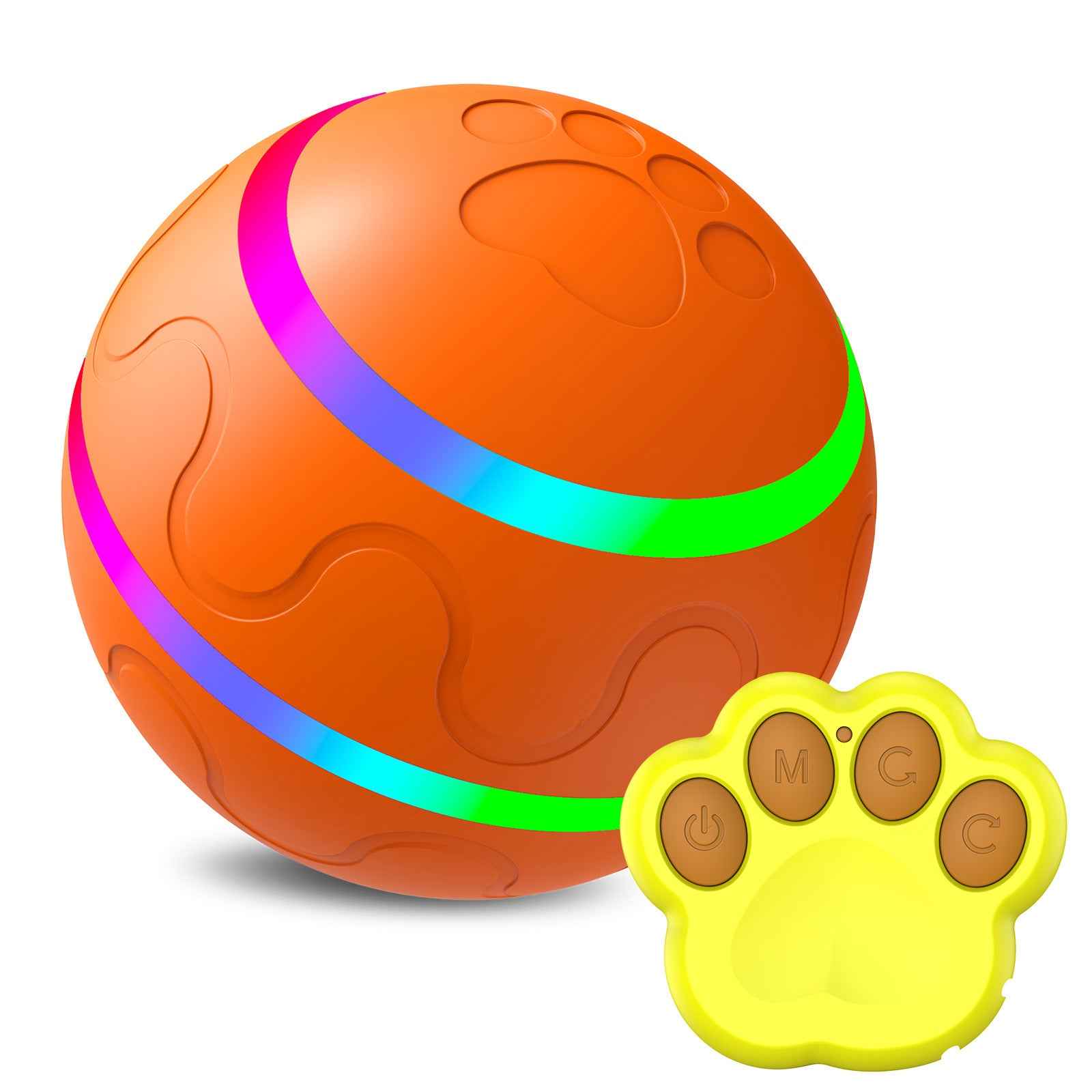 Interactive Pet Ball USB Rechargeable Smart Toy with Self-Rotation for Cats and Dogs, Automatic Movement and Motion Sensing
#Color=Orange,Arancione