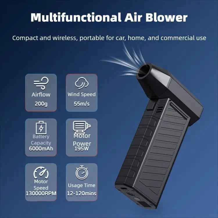 Portable Jet Fan Electric Turbo Blower, 131000rpm Handheld Mini Car Vacuum, Compressed Air Duster