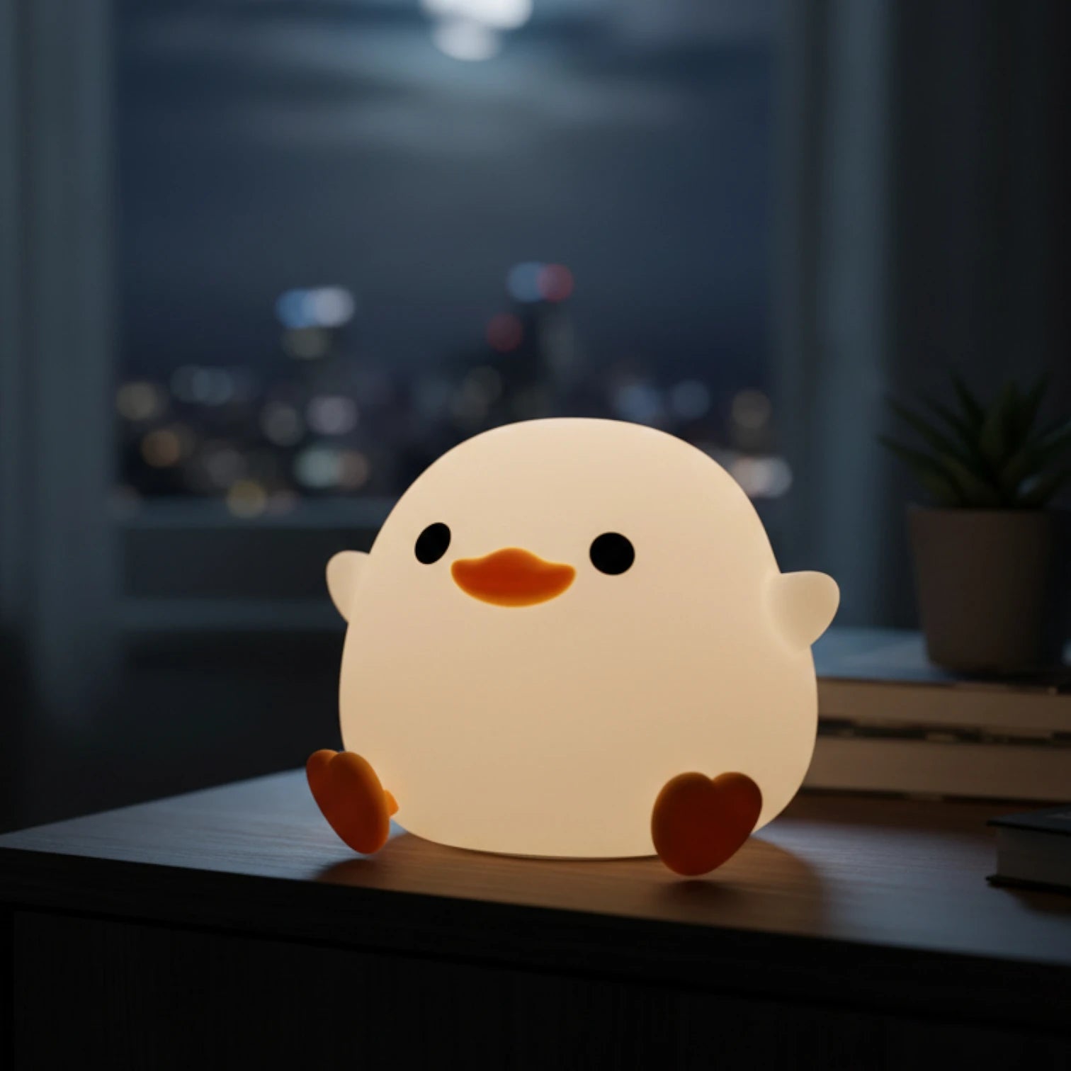 Duck Cute Night Light with Touch Control, Rechargeable Lamp for Bedroom and Living Room