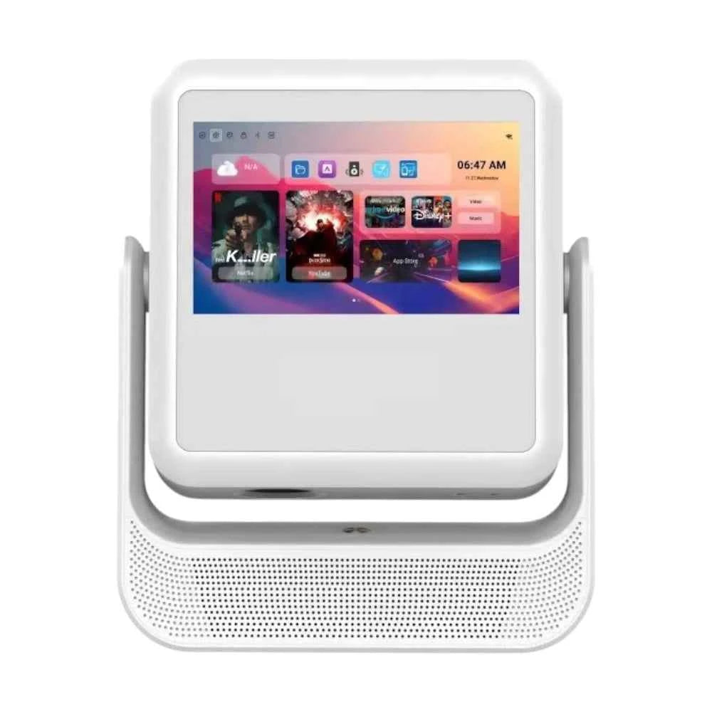 DuoCast 4K Hybrid Projector with Touchscreen Tablet #Color=White,Bianco