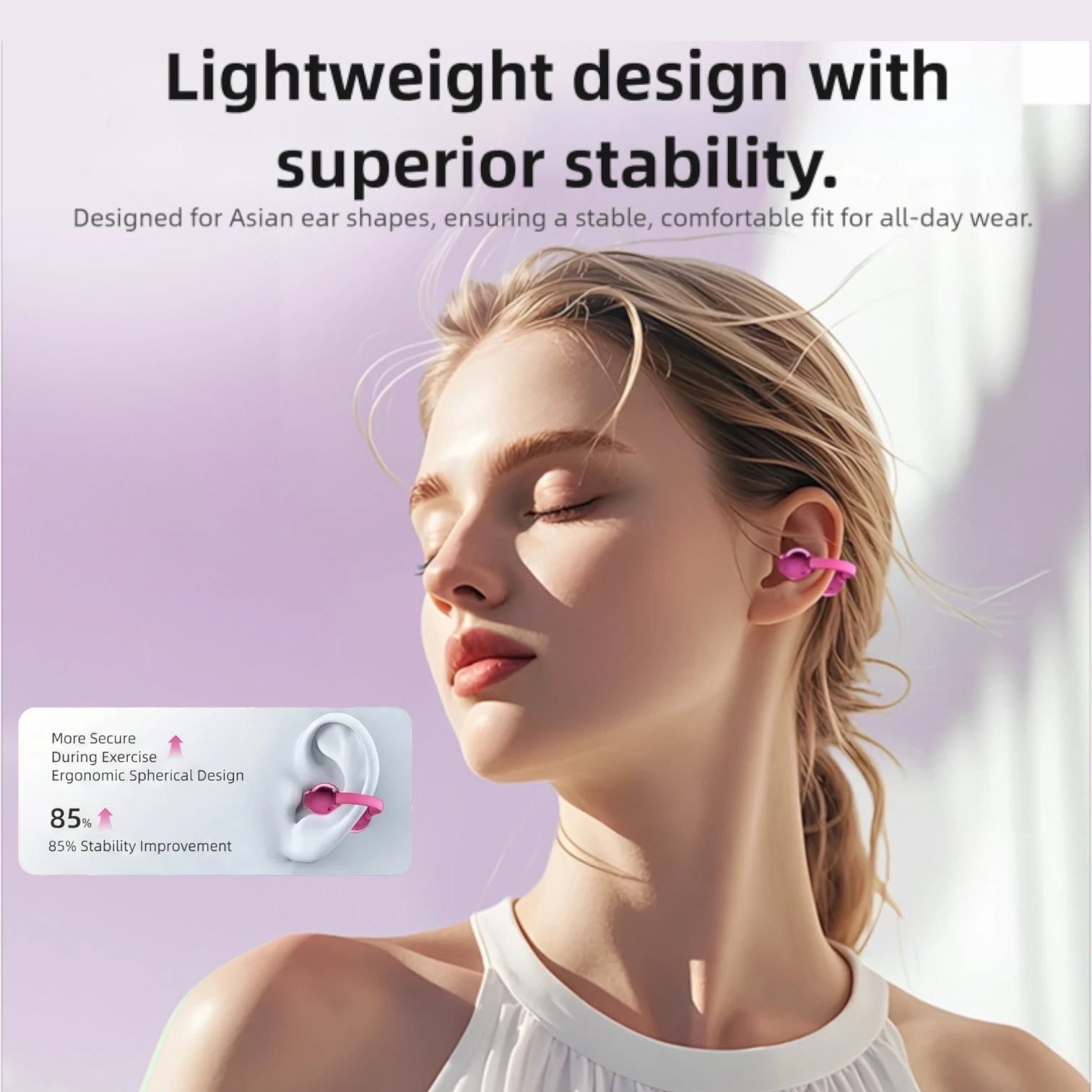 X22 Clip-On Wireless Headphones | Open-Ear Bluetooth Stereo Noise Reduction