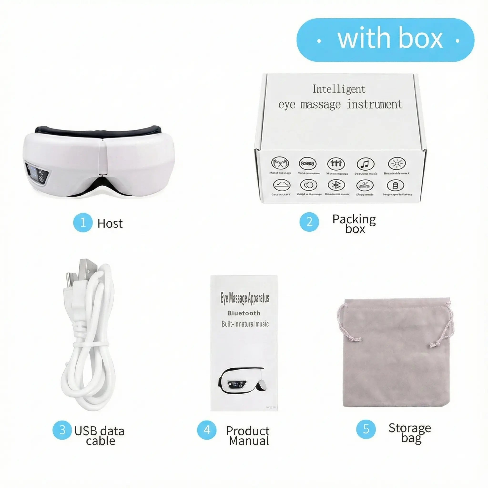 Heated Eye Massager, Bluetooth Mask for Dark Circles & Fatigue
