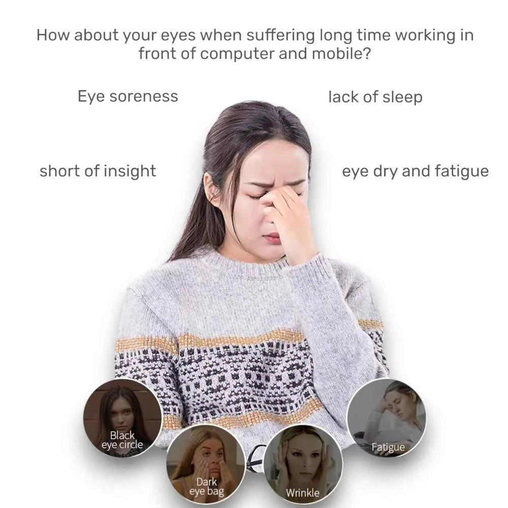 Eye Massager Three Layer Airbag with Intelligent Vibration and Heating for Relaxing Eye Therapy