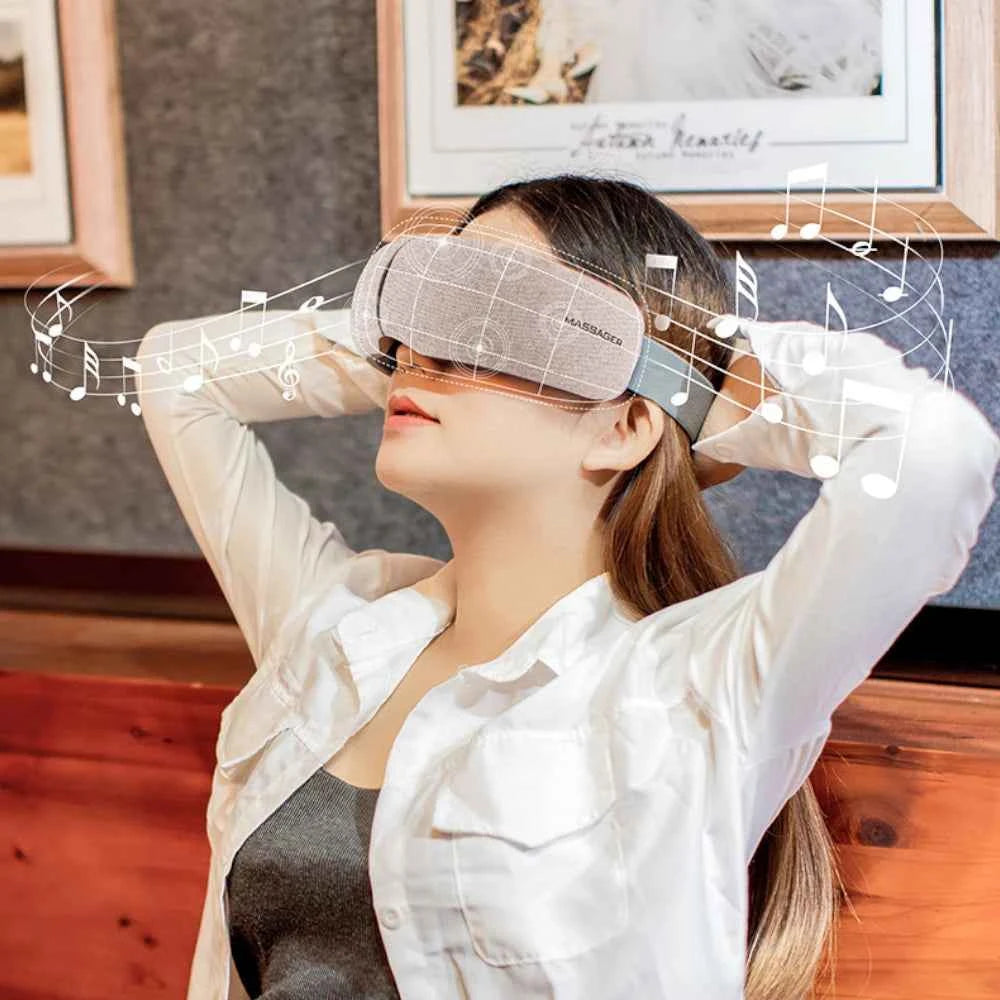 Eye Massager Three Layer Airbag with Intelligent Vibration and Heating for Relaxing Eye Therapy