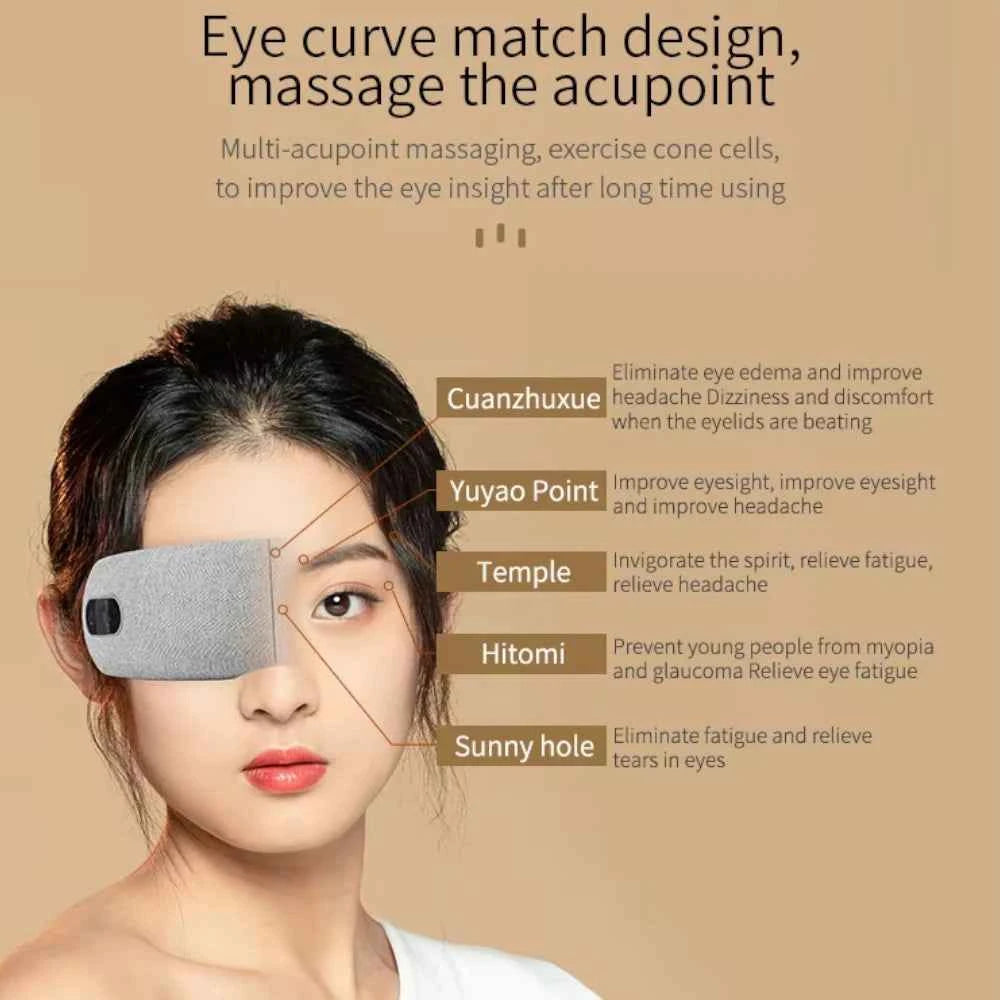 Eye Massager Three Layer Airbag with Intelligent Vibration and Heating for Relaxing Eye Therapy