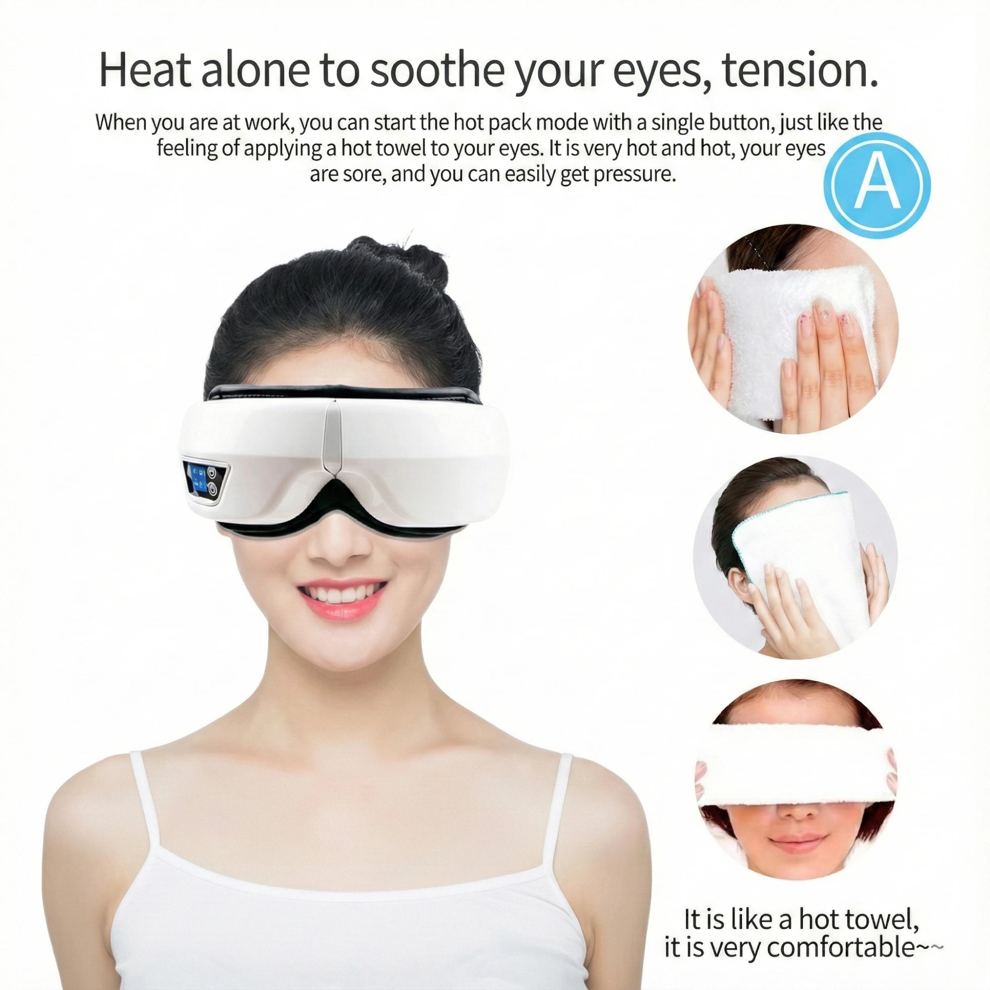 Heated Eye Massager, Bluetooth Mask for Dark Circles & Fatigue
