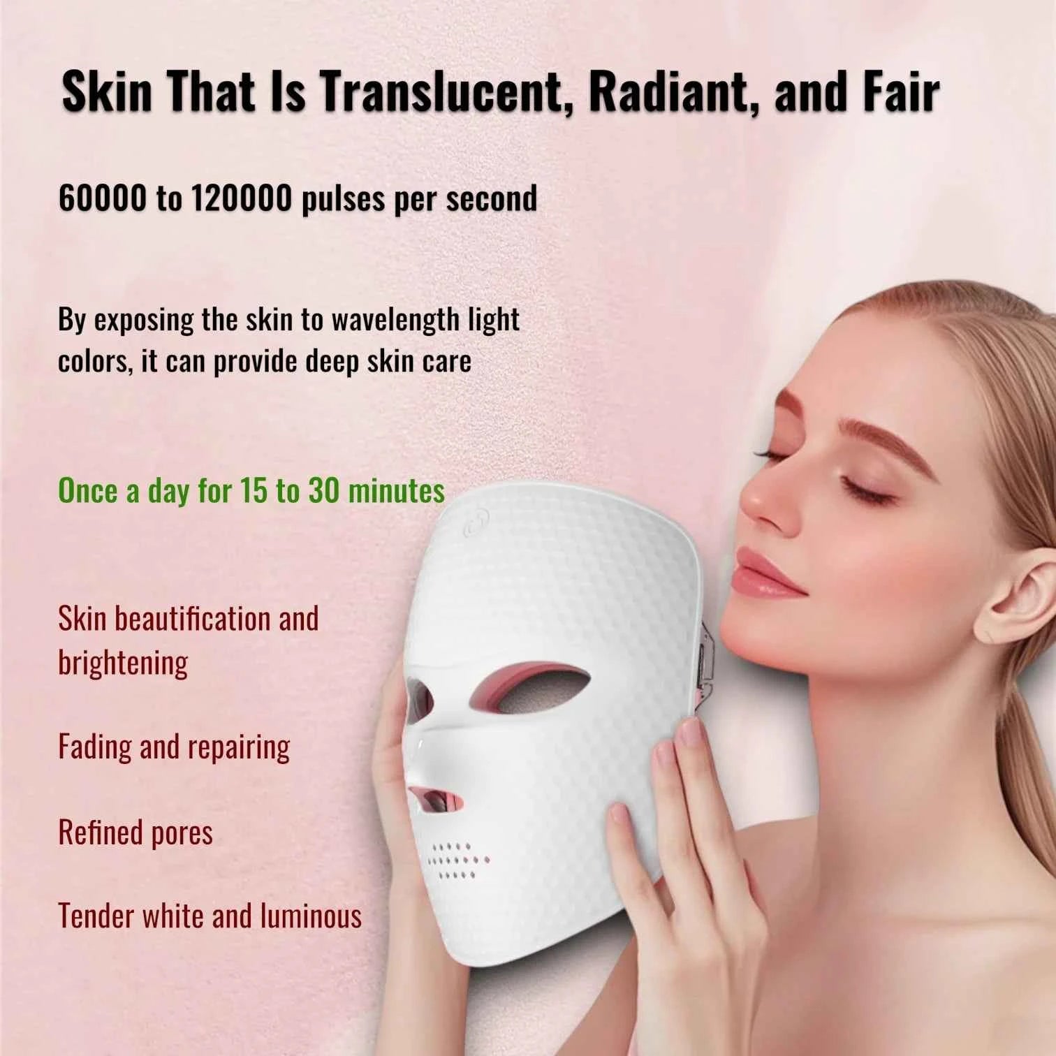 LED Facial Mask | 7-Color Skin Rejuvenation, Anti-Aging Treatment, Blemish Clearing, Rechargeable Beauty Device