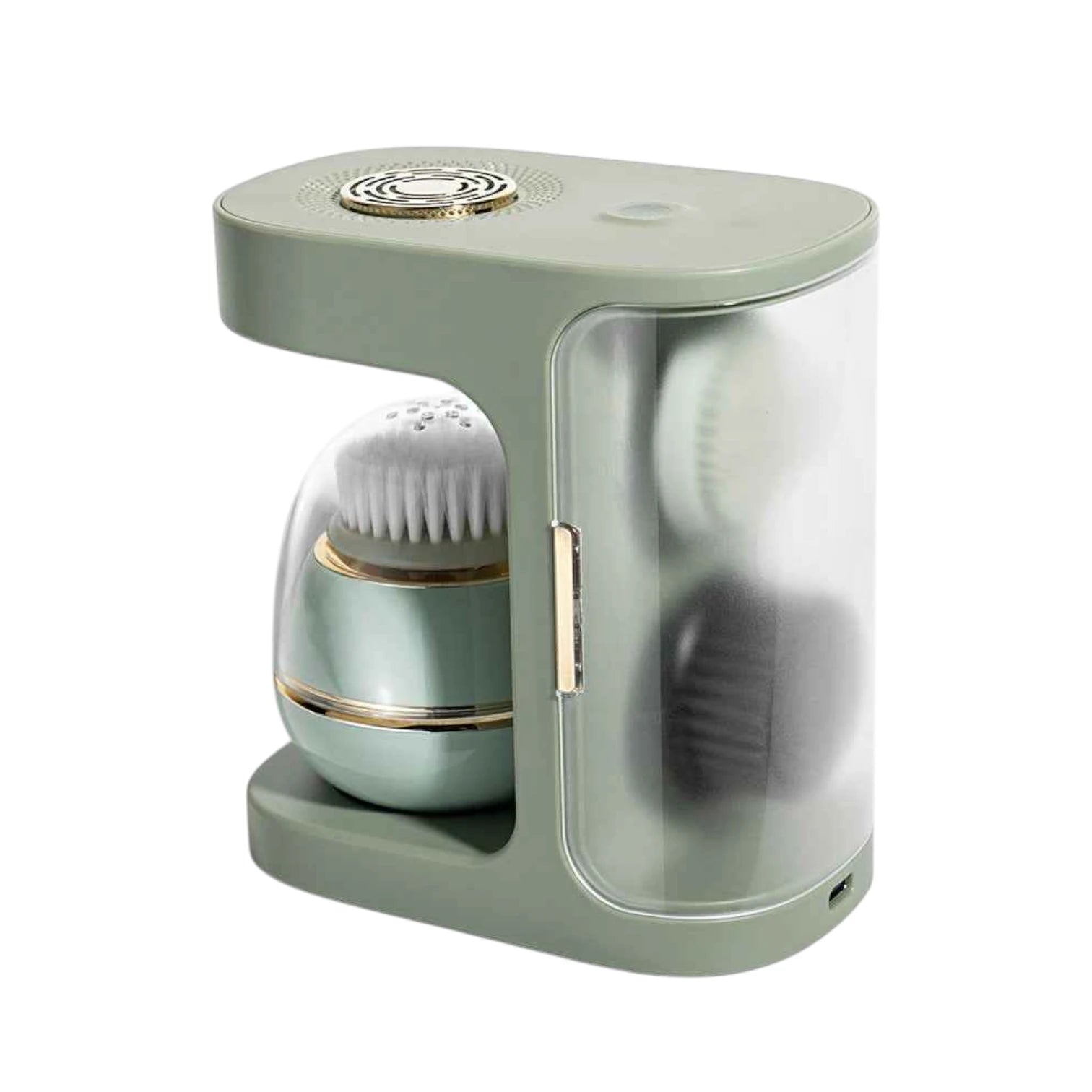 Facial Cleansing Brush with Soft, Silicone and Bamboo Charcoal Heads - Electric Deep Facial Cleansing Device