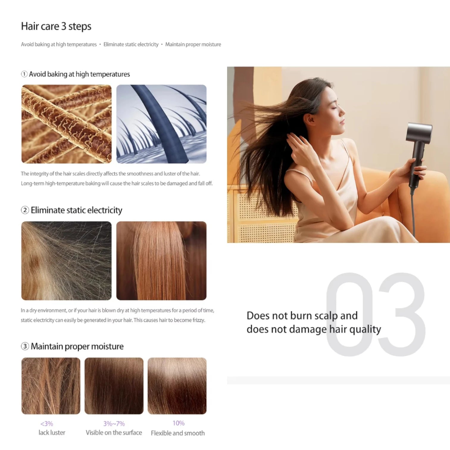 Hair Dryer LCD Display, 110,000 RPM High-Speed Airflow, Fast-Drying with Negative Ions, Professional Styling Tool