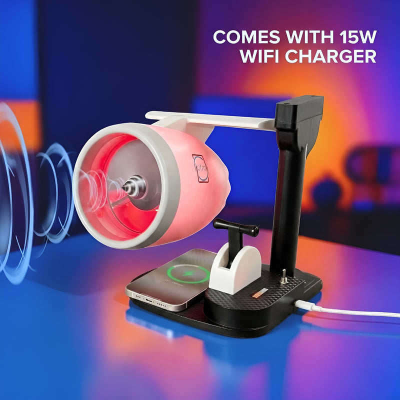 2 in 1: Ventilatore da Scrivania + Ricarica Wireless