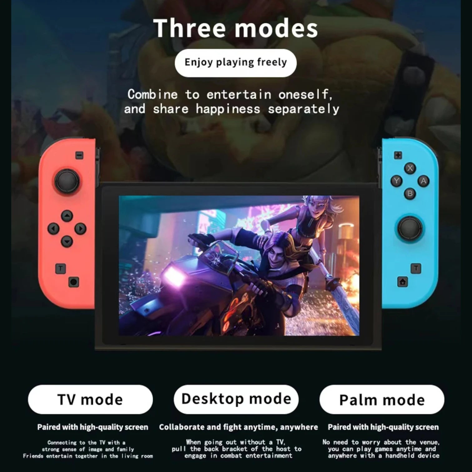 NS Joycons Controller Bluetooth Wireless Gamepad for Switch, Vibration, Turbo, Wake-Up, Gaming Handle & Joystick Control