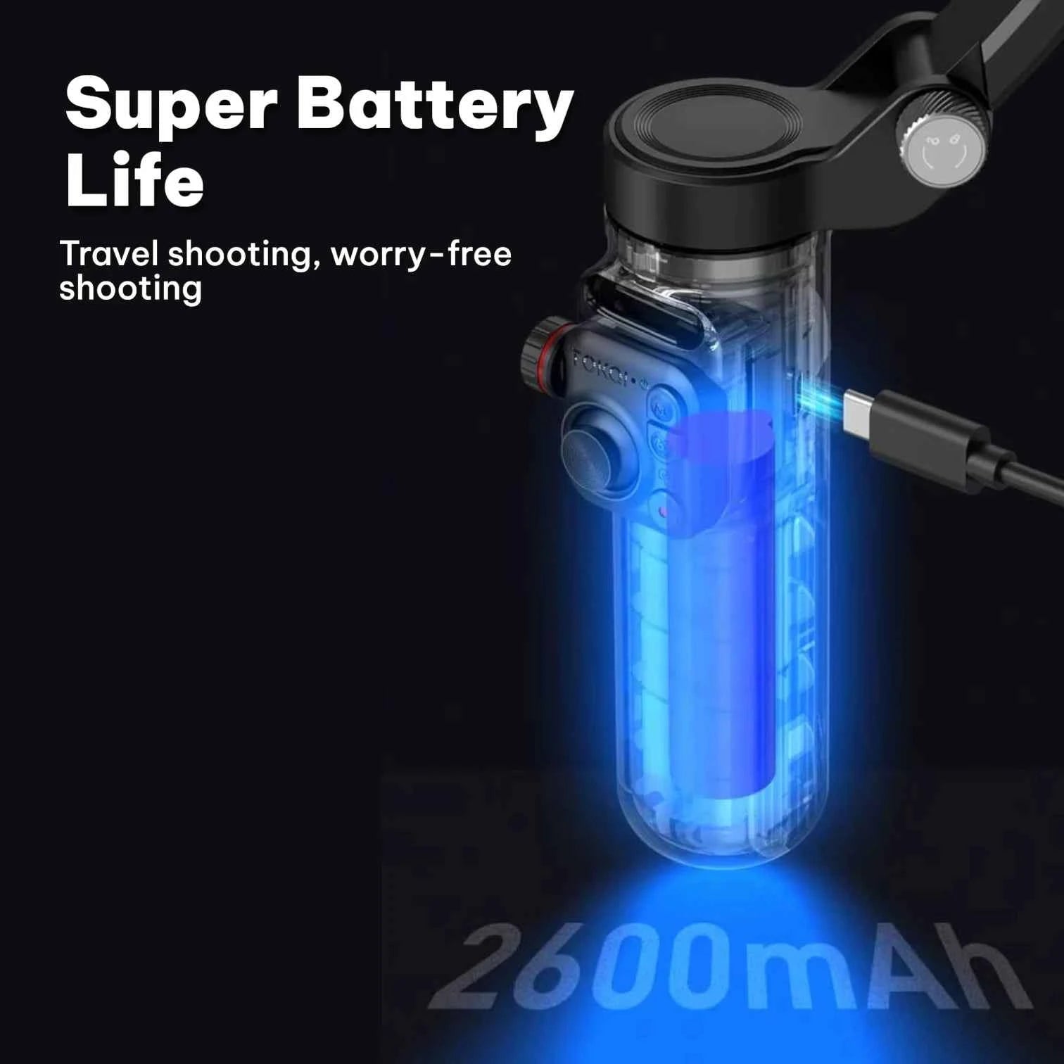 TOKQI M02 Handheld Gimbal Stabilizer with 3-Axis Anti-Shake, Remote & Tripod