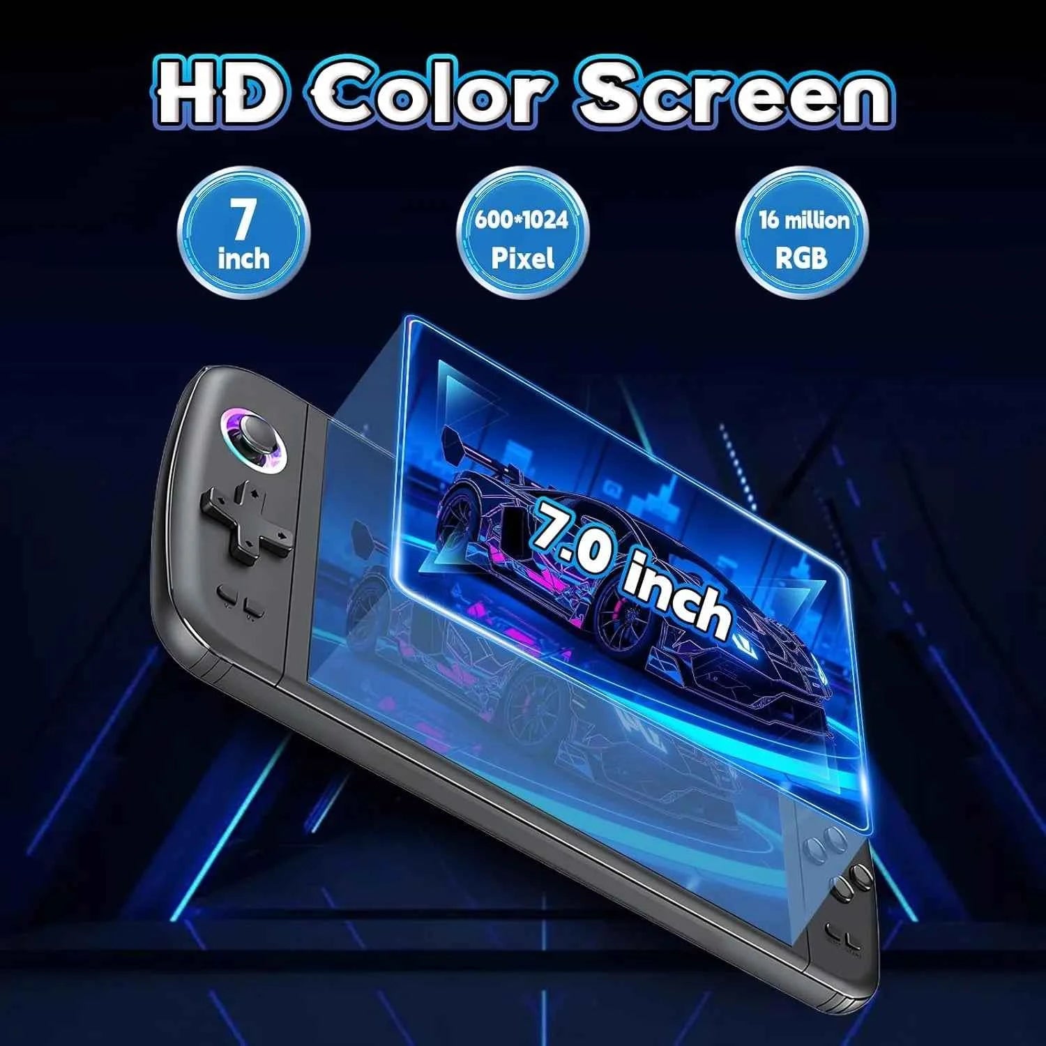 M27 Handheld Console | 7 Inch IPS 128GB 20000+ Games Wireless Support