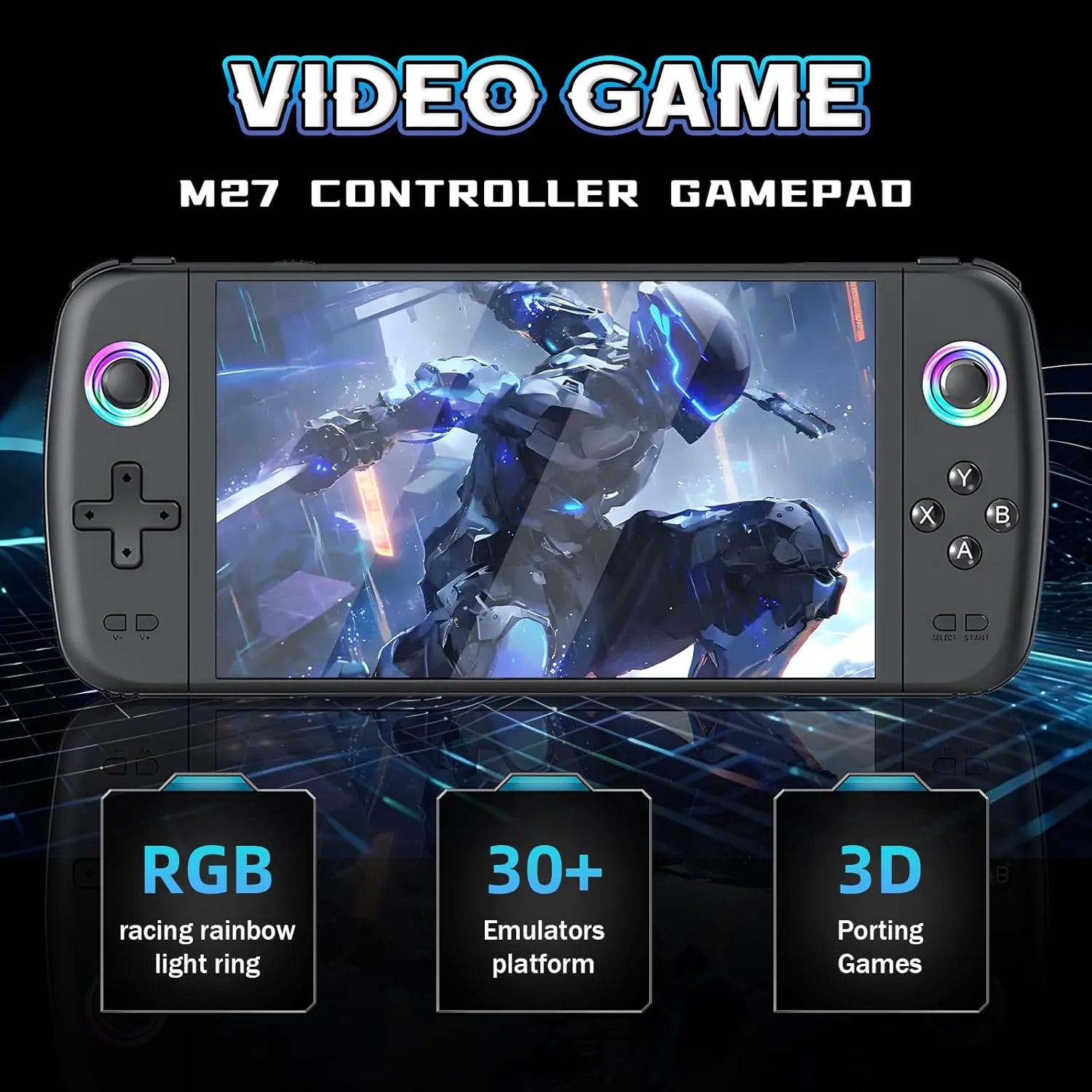 M27 Handheld Console | 7 Inch IPS 128GB 20000+ Games Wireless Support
#Color=Black,Nero