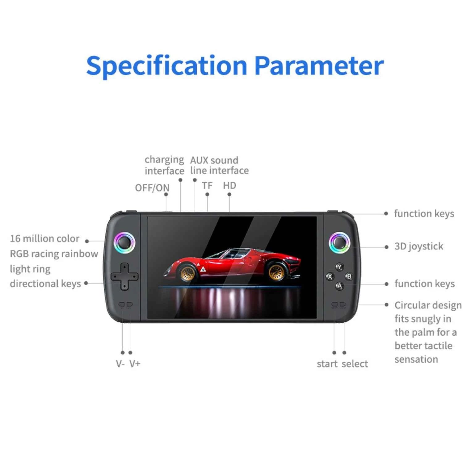 M27 Handheld Console | 7 Inch IPS 128GB 20000+ Games Wireless Support