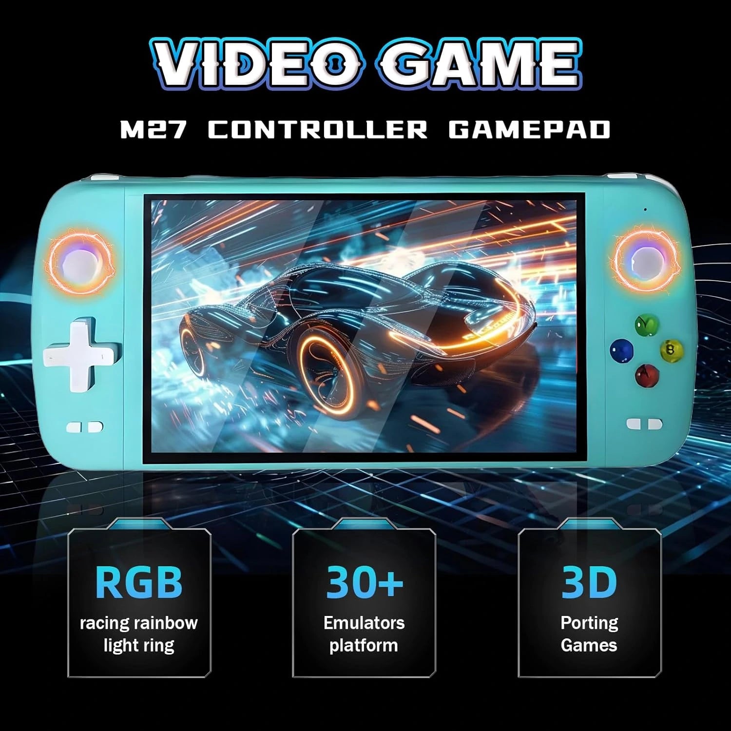 M27 Handheld Console | 7 Inch IPS 128GB 20000+ Games Wireless Support
#Color=Green,Verde