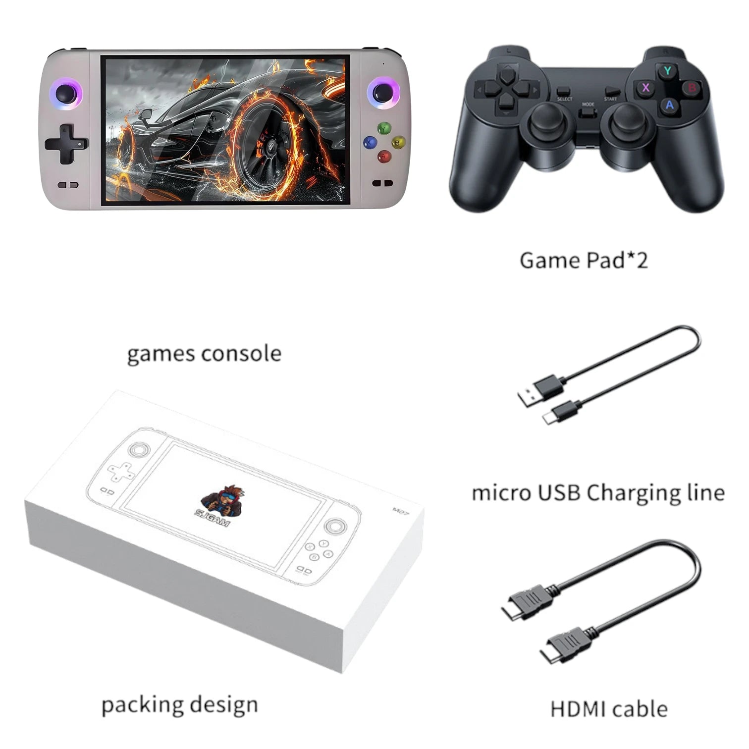 M27 Handheld Console | 7 Inch IPS 128GB 20000+ Games Wireless Support
#Color=Grey,Grigio