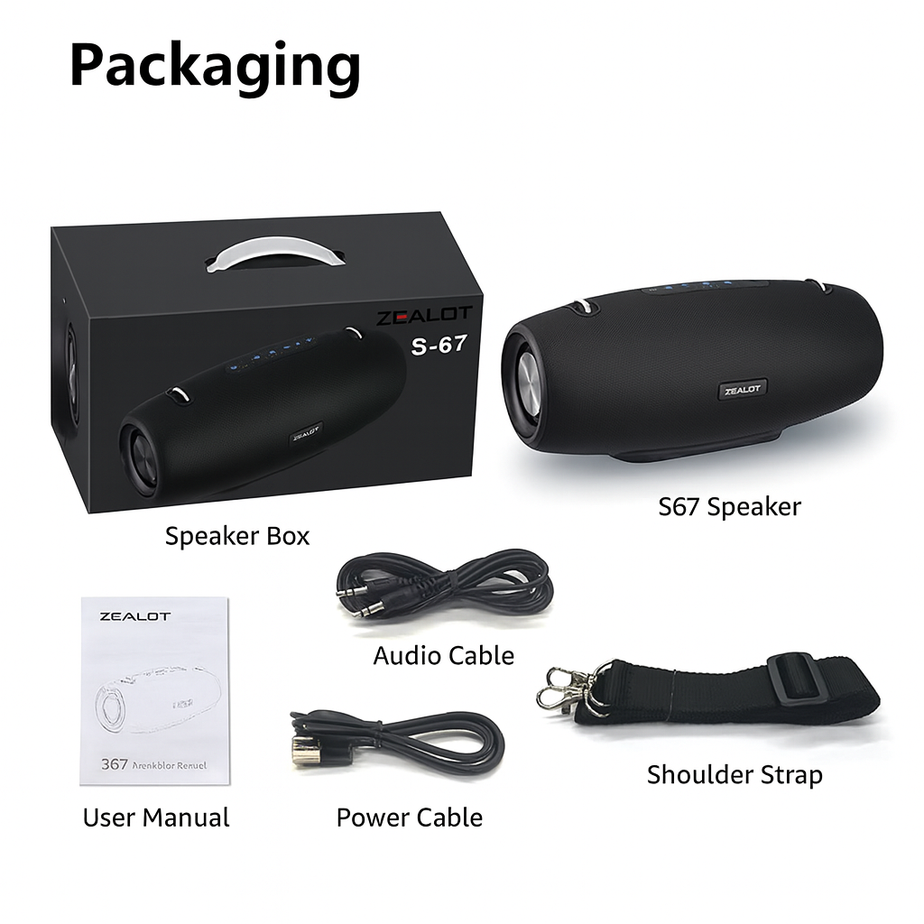 Portable Outdoor Speaker 60W Wireless Sound, Deep Bass, IPX6 Waterproof, Loud Party Speaker for Camping