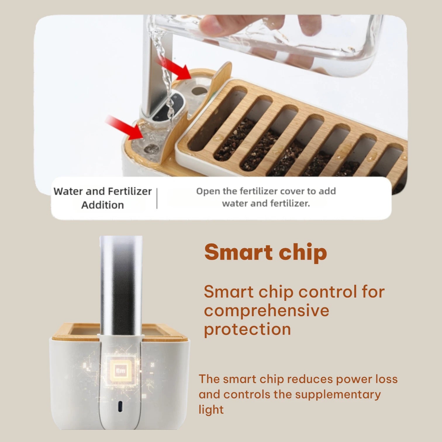 Smart Hydroponic Garden Full Spectrum LED Grow Light Adjustable Height Indoor Planter