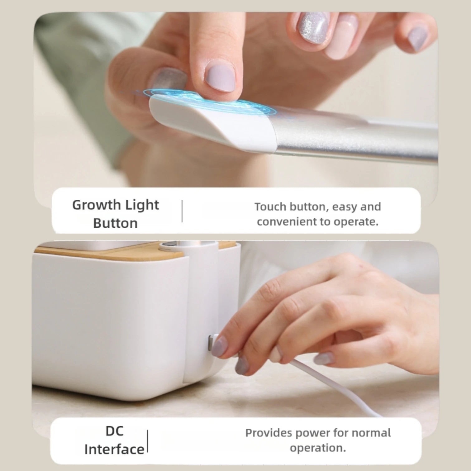 Smart Hydroponic Garden Full Spectrum LED Grow Light Adjustable Height Indoor Planter