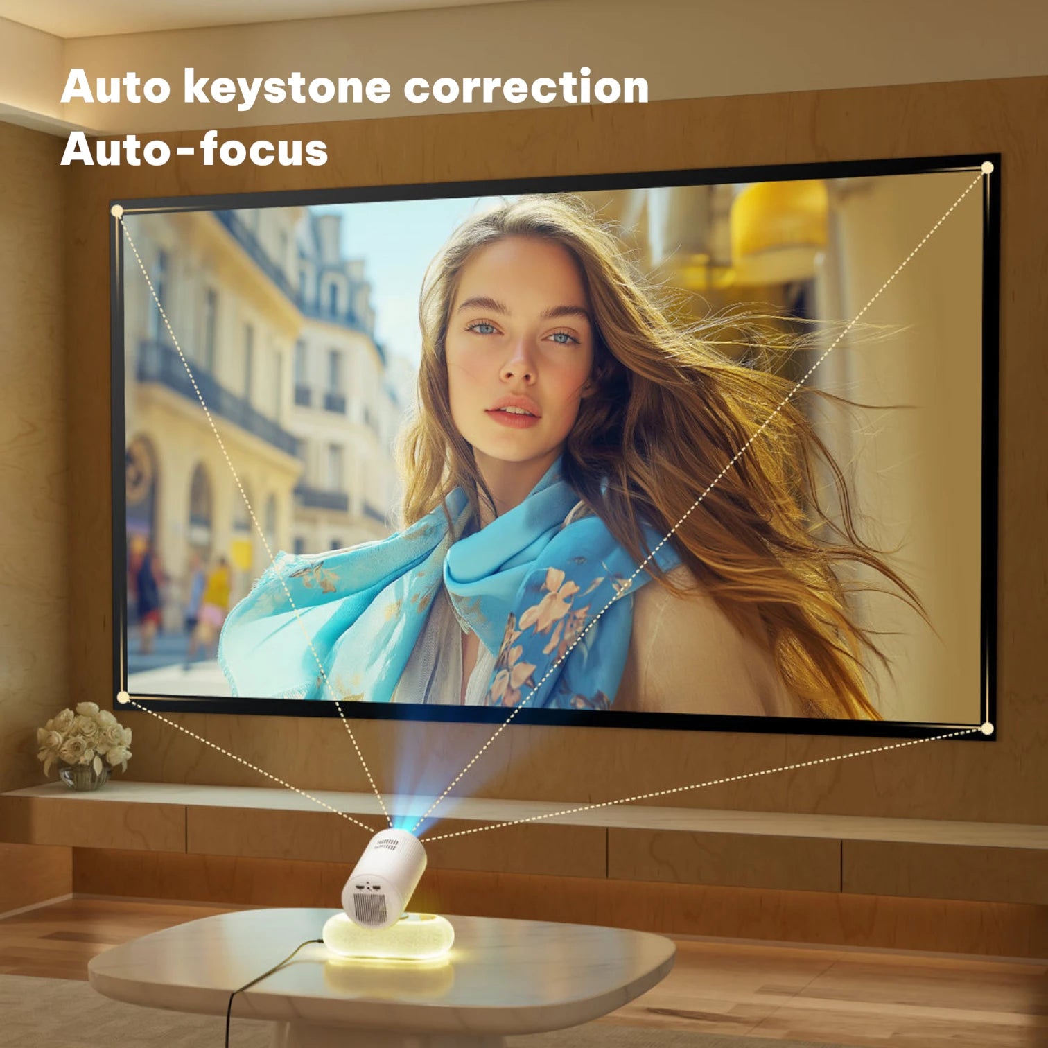 YT900 Smart Mini Projector Native 1080P Android 13 Auto Focus Keystone Portable Home Theater