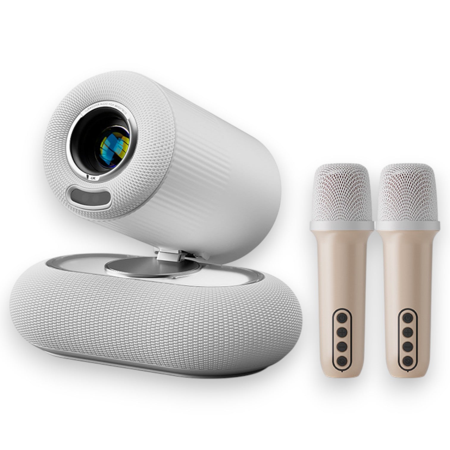 YT900 Smart Mini Projector Native 1080P Android 13 Auto Focus Keystone Portable Home Theater #Color=White With 2 Microphones,Bianco Con 2 Microfoni