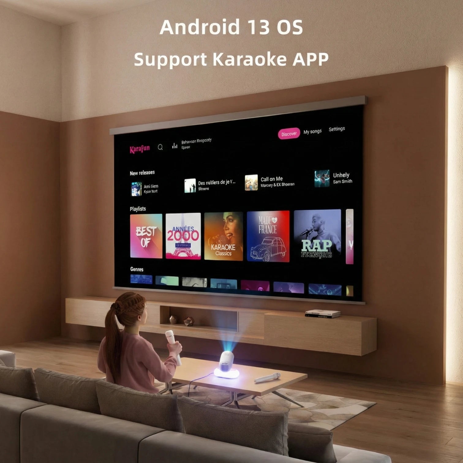 YT900 Smart Mini Projector Native 1080P Android 13 Auto Focus Keystone Portable Home Theater