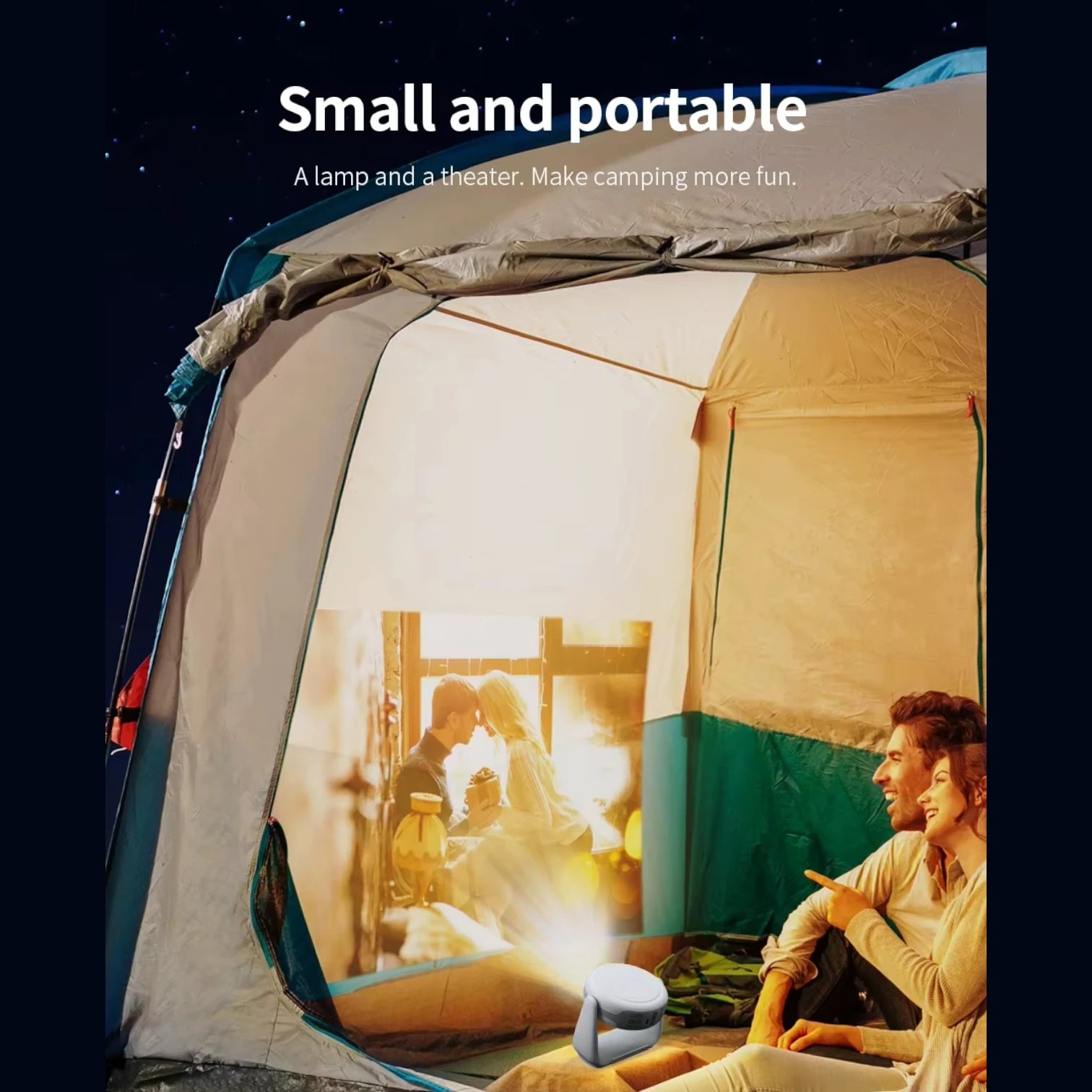 Rotating Projector Mini Smart Android 11 Home Cinema, 230 ANSI Lumens, 1080P Portable 4K Rechargeable Projector