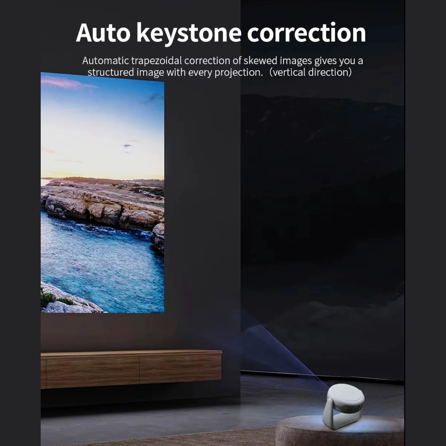 Rotating Projector Mini Smart Android 11 Home Cinema, 230 ANSI Lumens, 1080P Portable 4K Rechargeable Projector