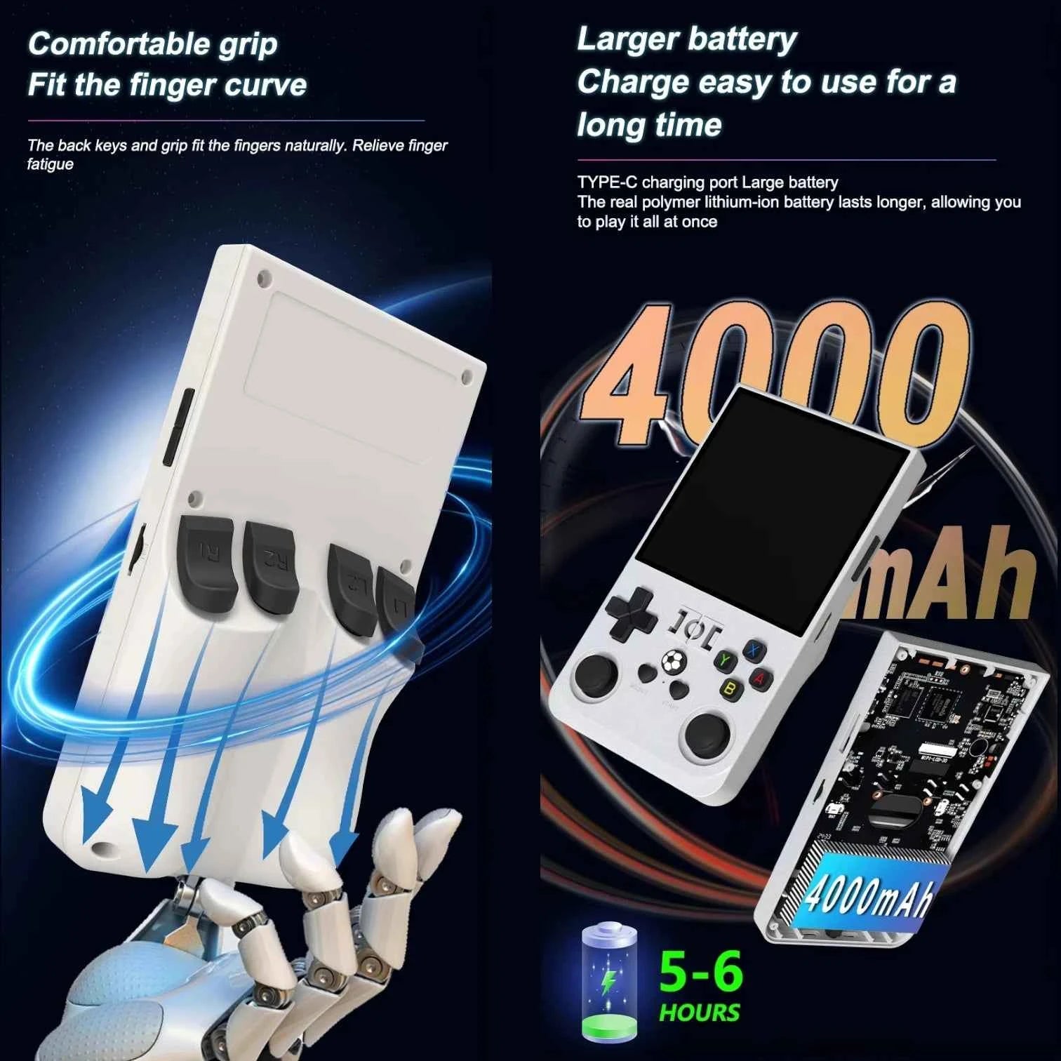 R36 MAX Handheld Retro Arcade Console | 4-inch HD Screen, Open Source Linux, Portable PSP GBA Emulator