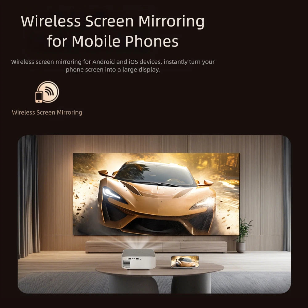 T30 Smart Projector Android Dual WiFi Native 1080P 4K Support Home Theater