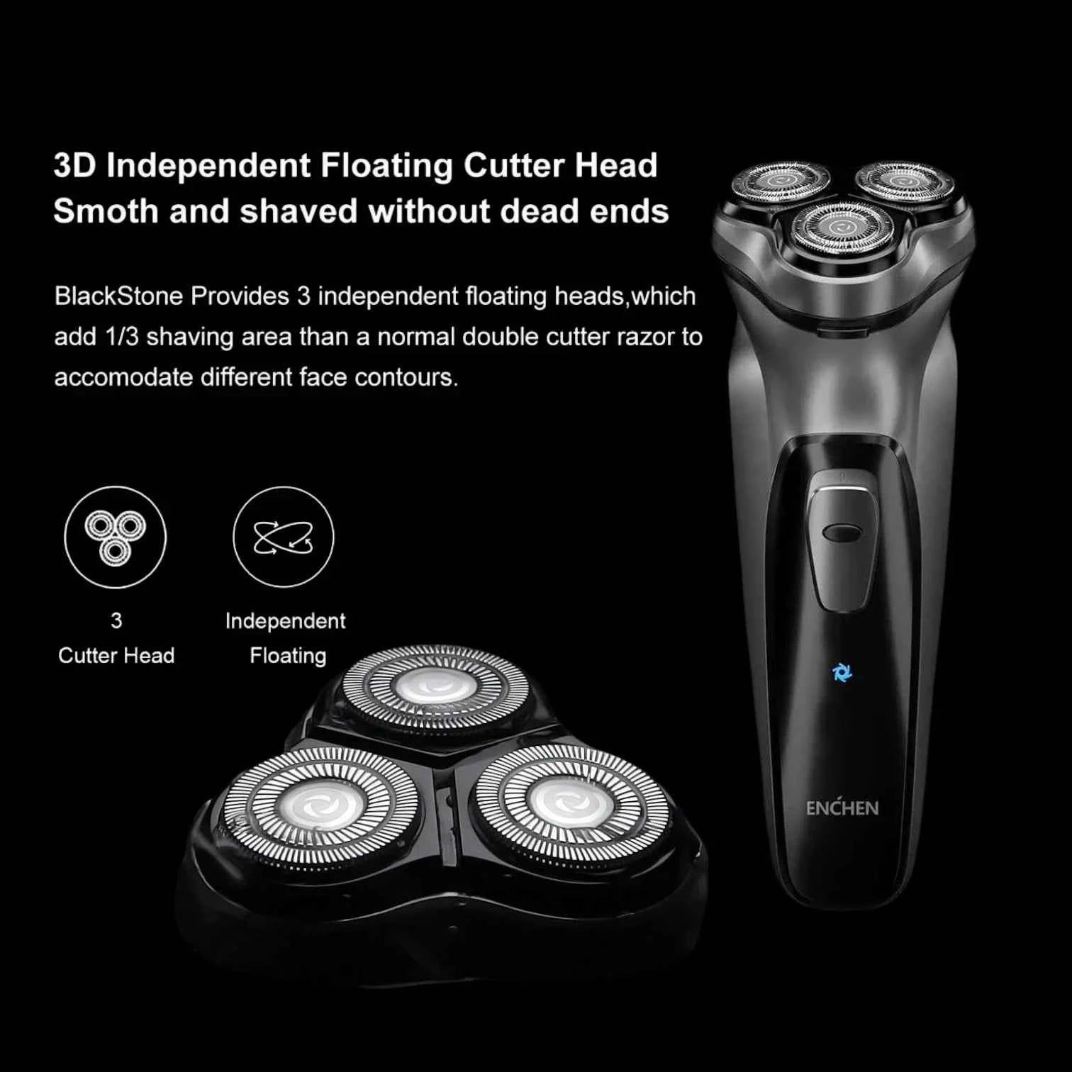 ENCHEN Blackstone Electric Rotary Shaver - Precision, Power and Long Endurance