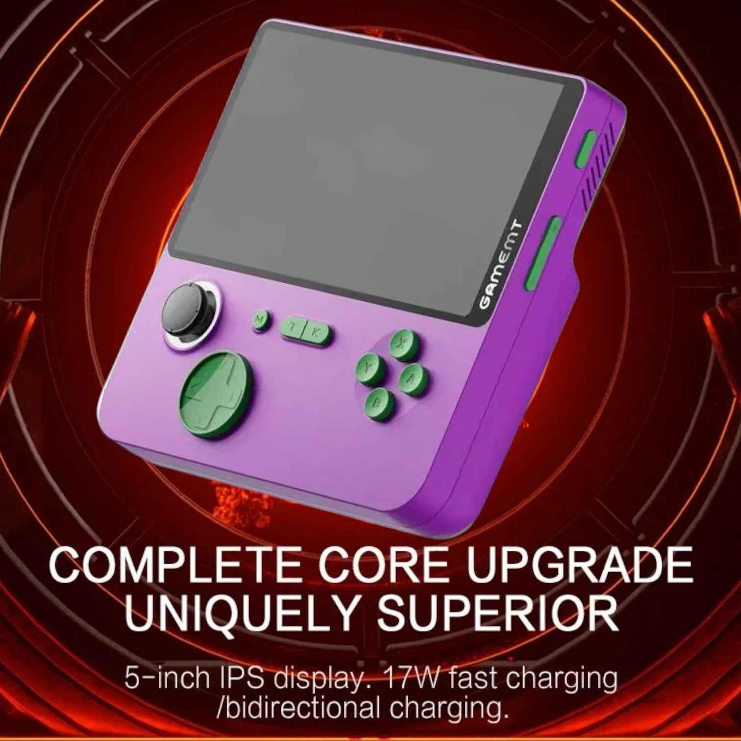 E5 Handheld Console Video Game Console 6000mAh Power Bank, 5-inch IPS Screen, 22W, Arcade Classic Gaming Console with Retro Games Machine
#Color=Purple Green,Viola Verde
