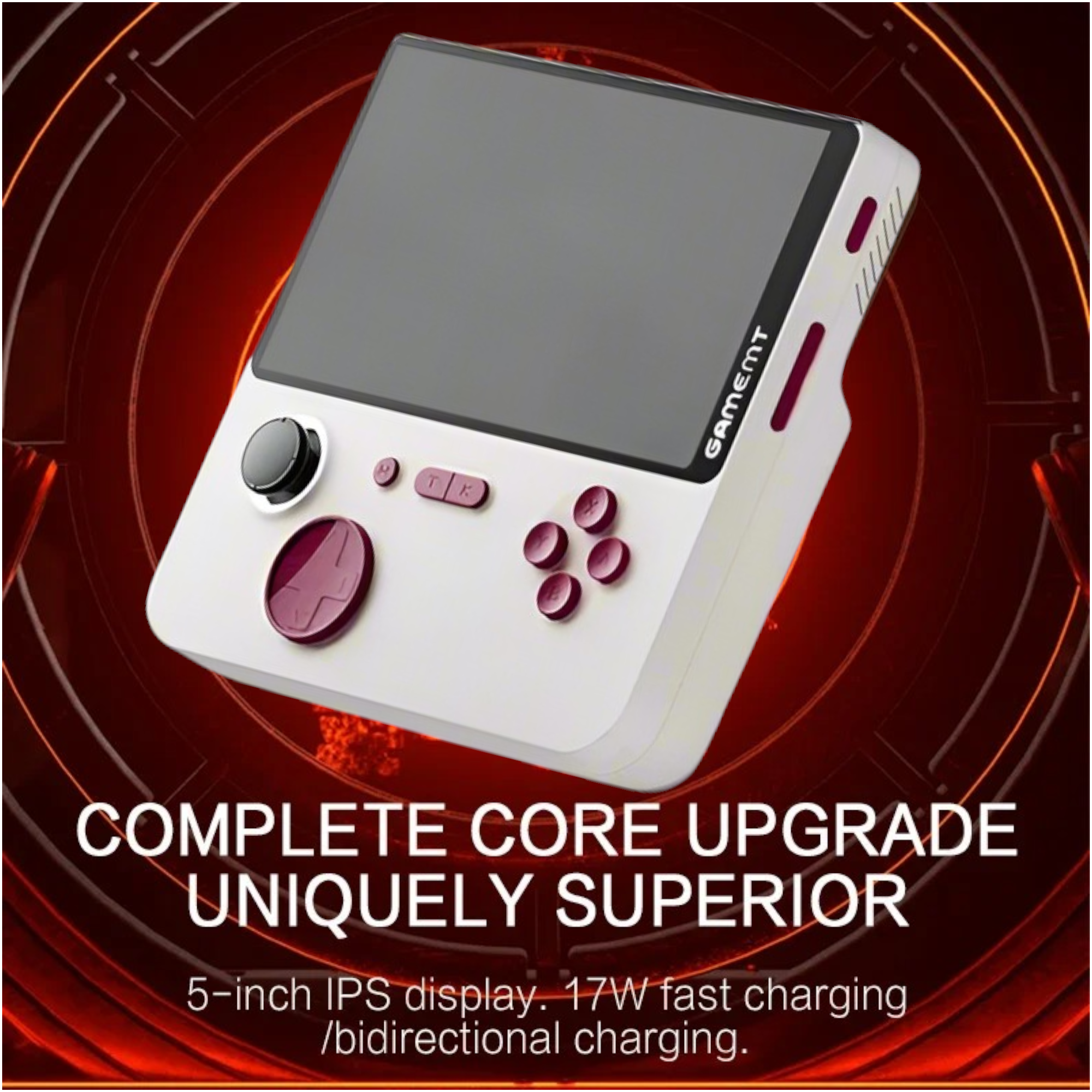 E5 Handheld Console Video Game Console 6000mAh Power Bank, 5-inch IPS Screen, 22W, Arcade Classic Gaming Console with Retro Games Machine
#Color=White Pink,Bianco Rosa